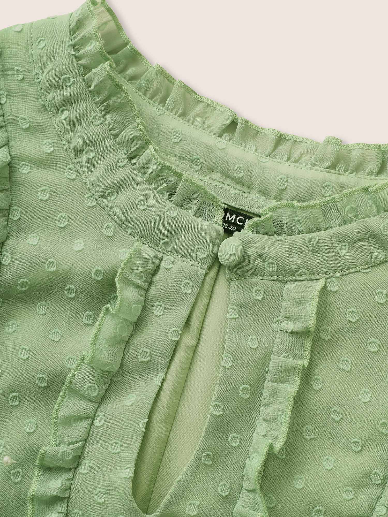 Texture Frill Trim Ruffle Sleeve Blouse - Image 6