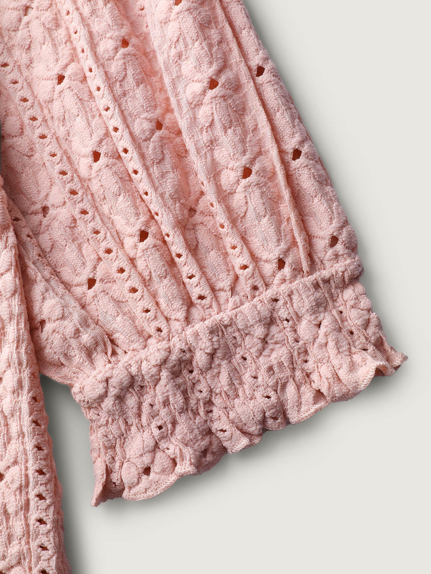 Texture Shirred Sleeve Cut Out T-Shirt - Image 6