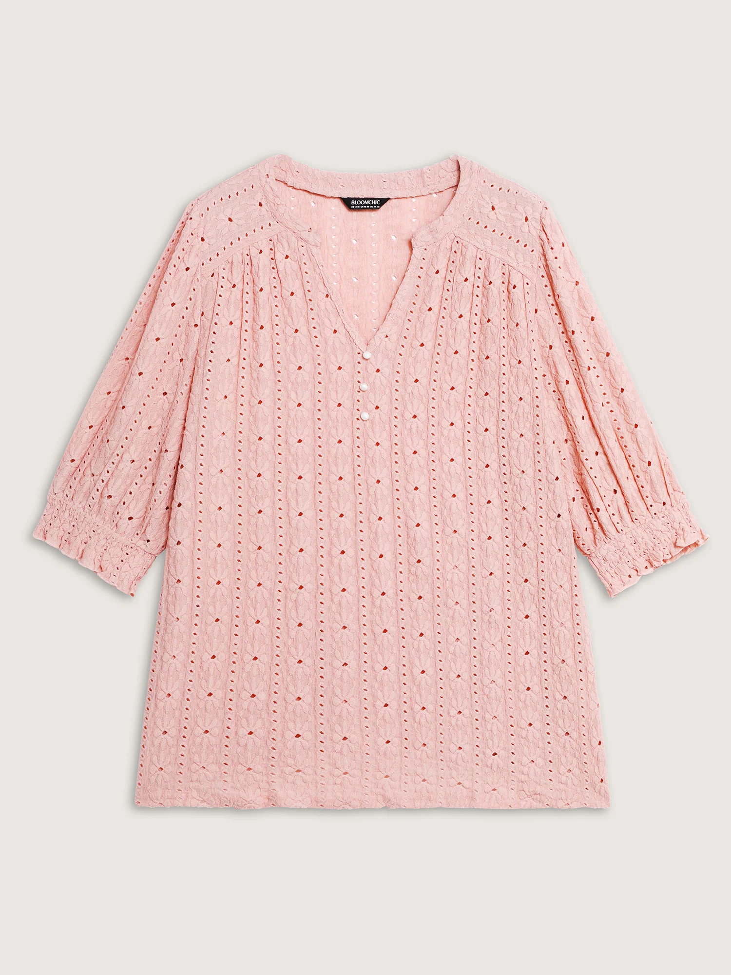 Texture Shirred Sleeve Cut Out T-Shirt - Image 7
