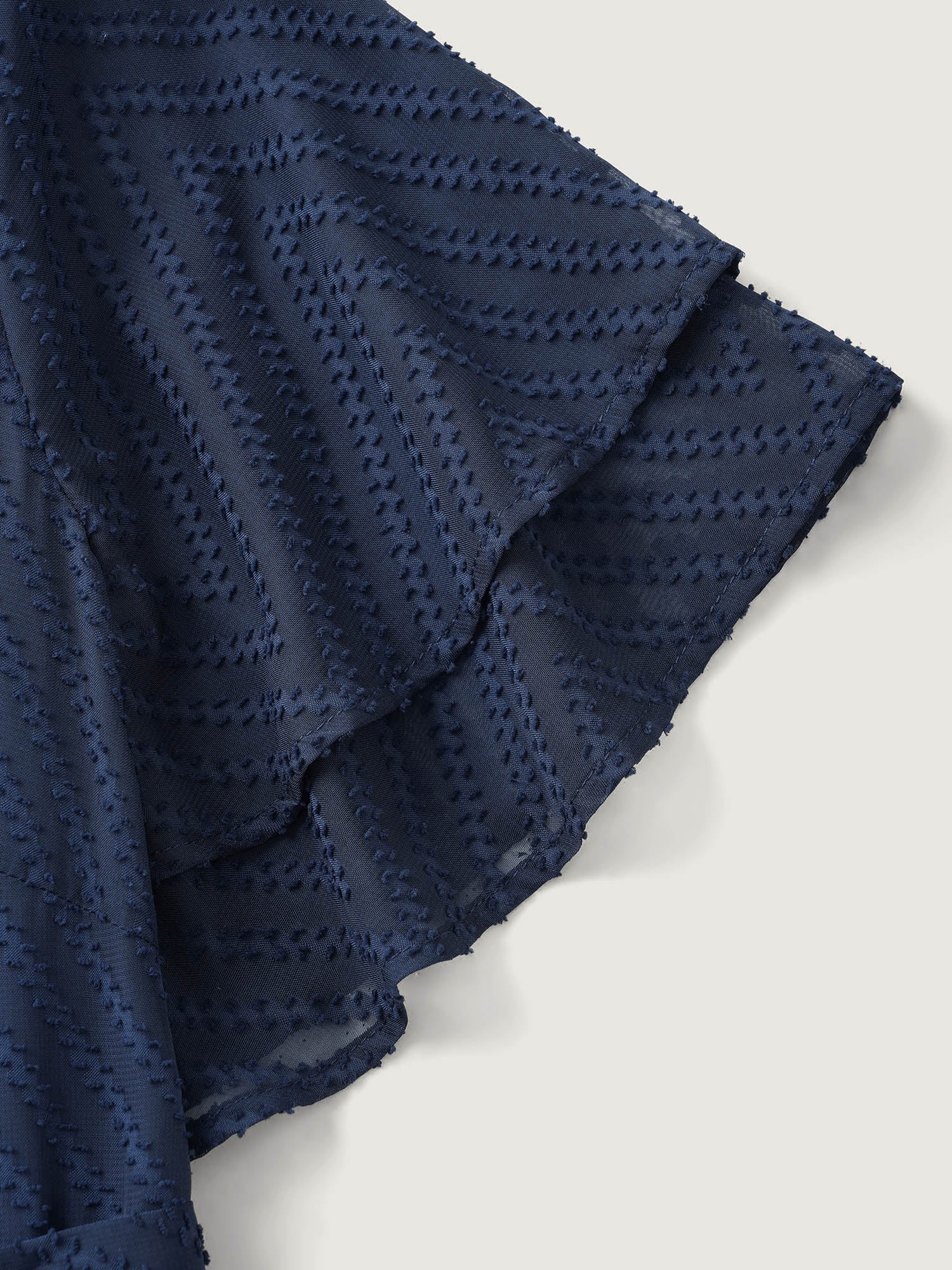 Texture Tiered Ruffle Sleeve See Through Dress - Image 6
