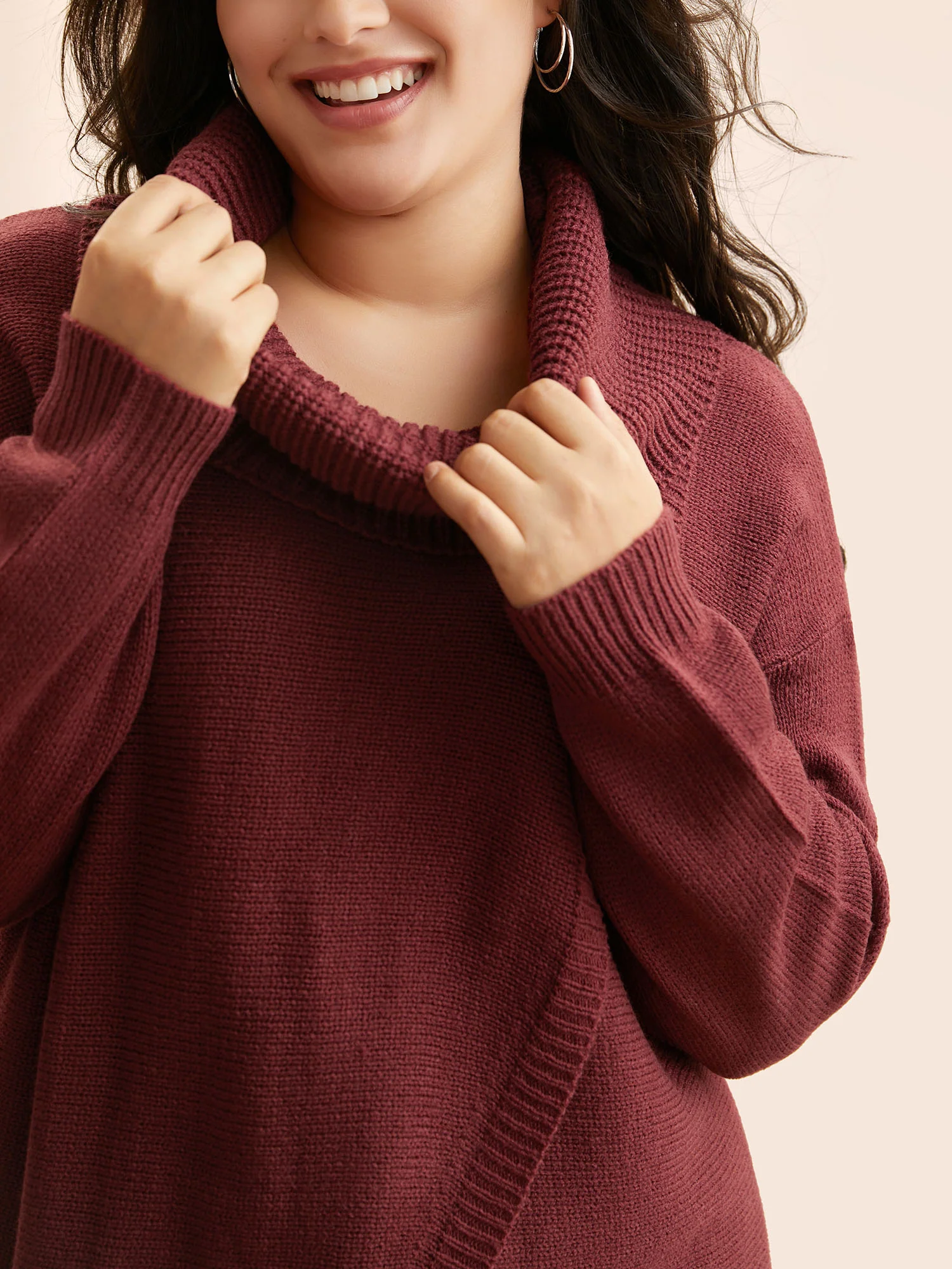 Texture Turtleneck Slit Front Pullover - Image 4