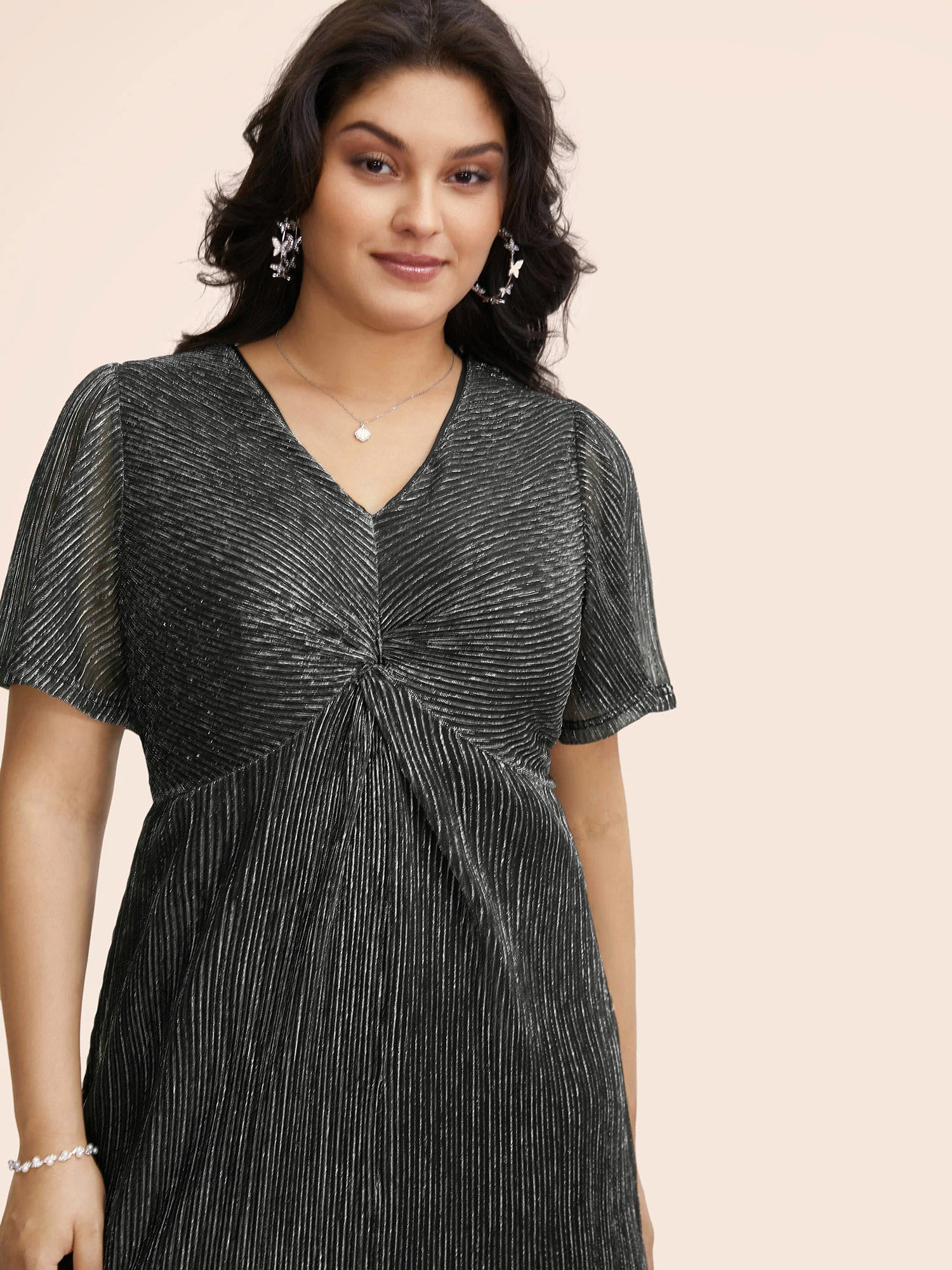 Texture Twist Front See Through Dress - Image 4