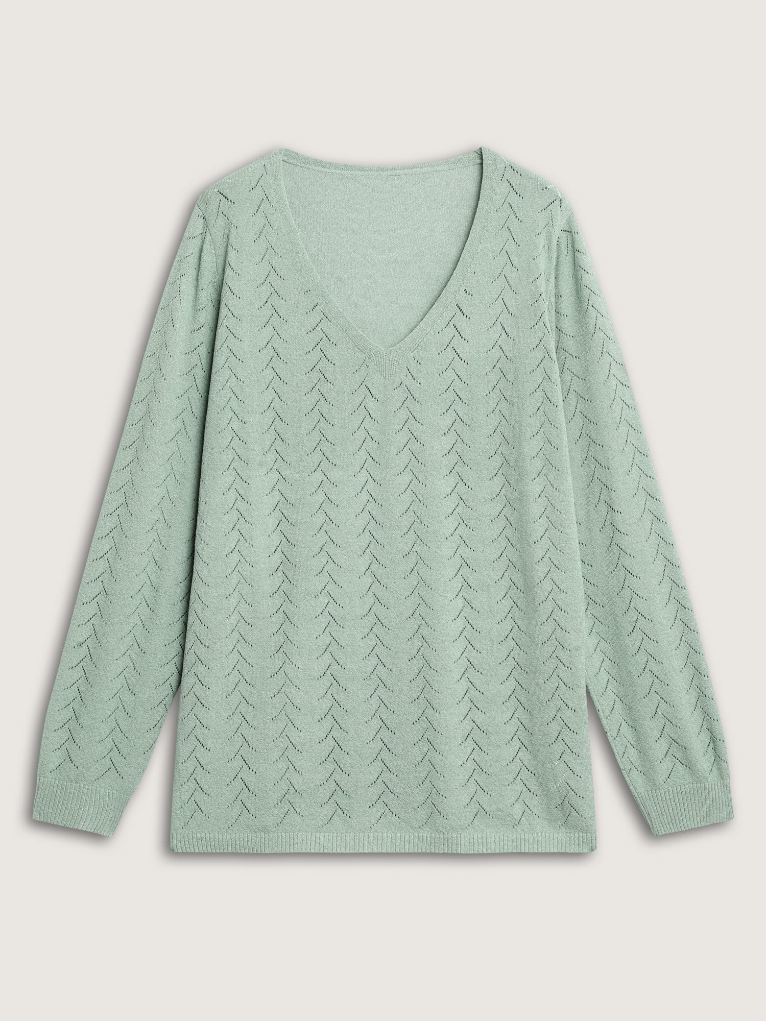 Texture V Neck Lightweight Pullover - Image 9