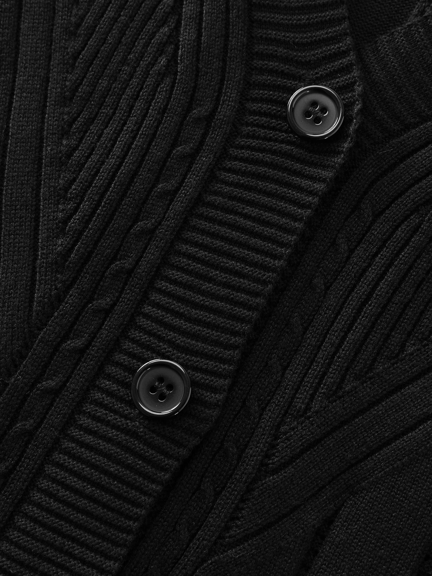 Textured A-Shaped Hem Lantern Sleeve Knit Cardigan - Image 5