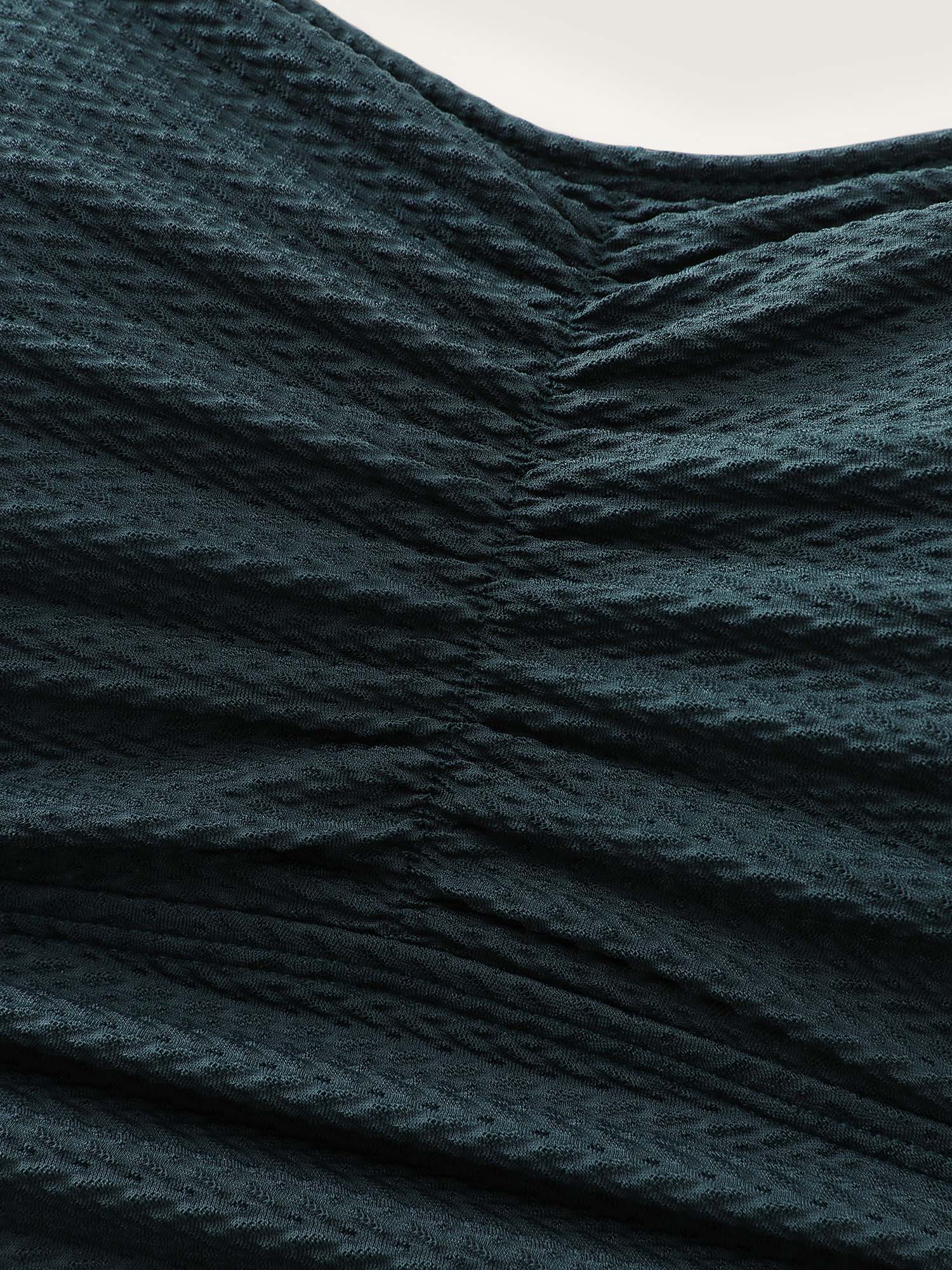 Textured Adjustable Cinched Flared Swim Dress - Image 10