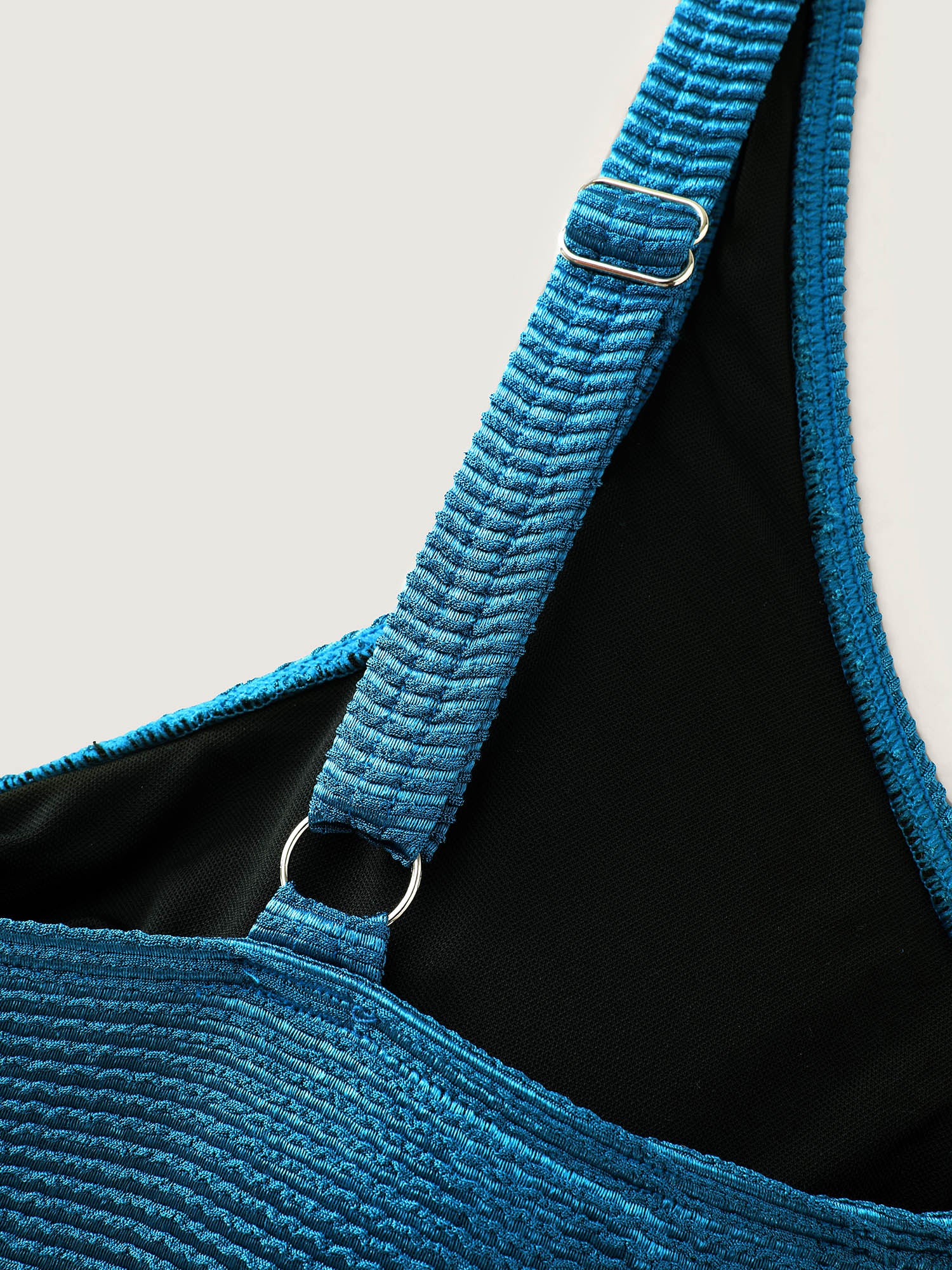 Textured Ruched Cut-Out Bikini Top - Image 5