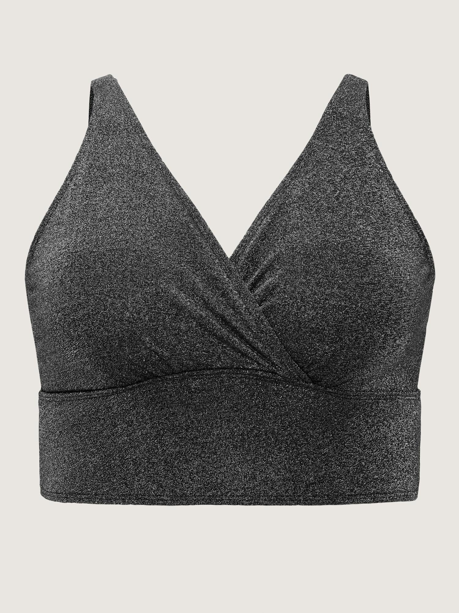 Textured Adjustable Surplice Neck Swim Top - Image 8