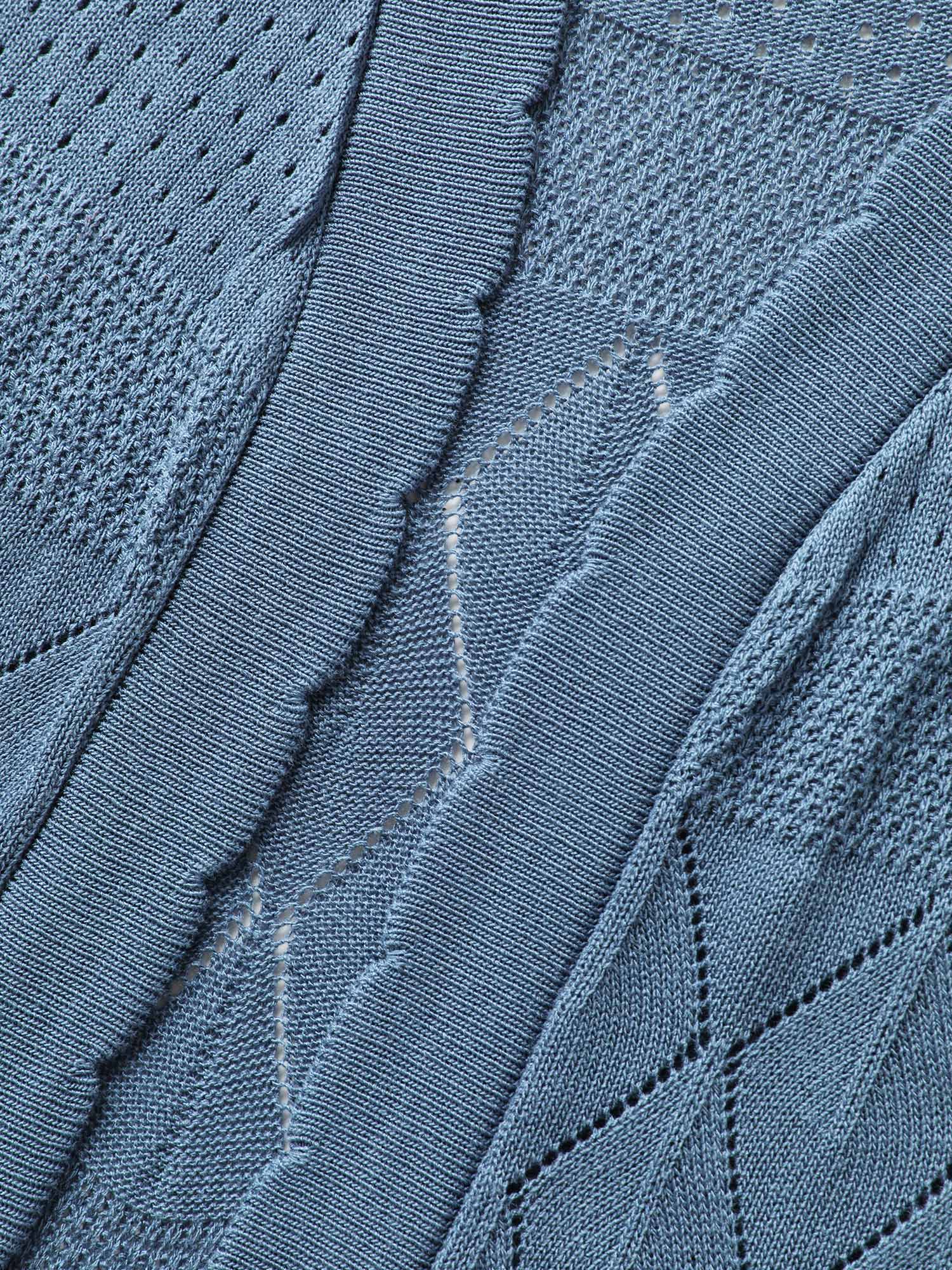 Textured Arc Hem Front-Open Lightweight Cardigan - Image 5