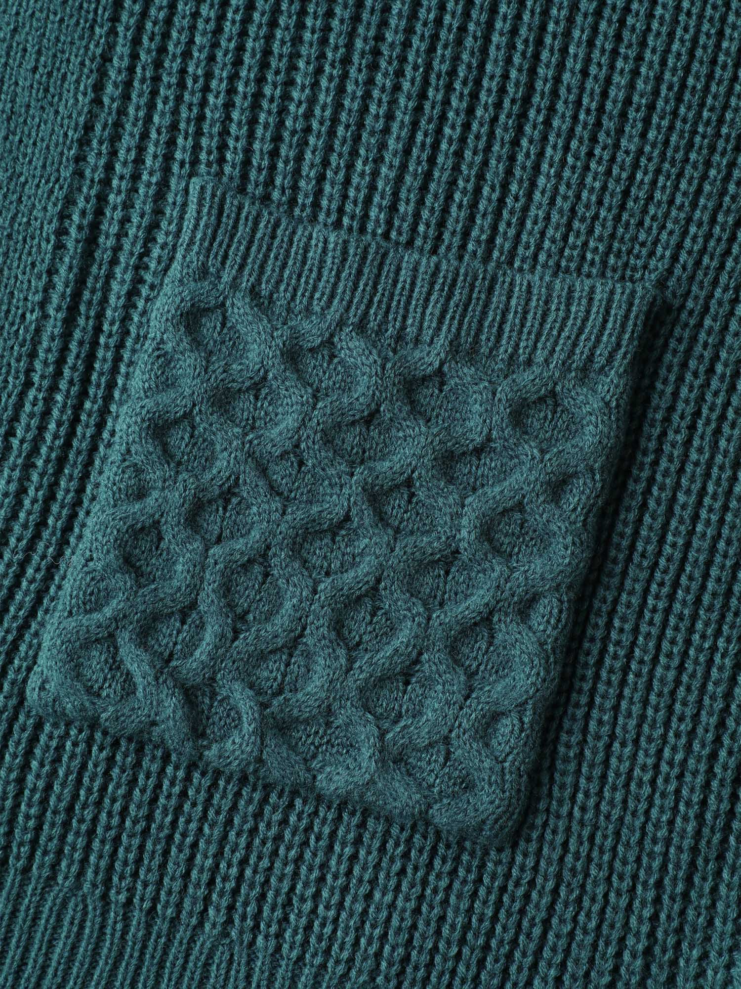 Textured Balloon Sleeve Pockets Knit Cardigan - Image 6