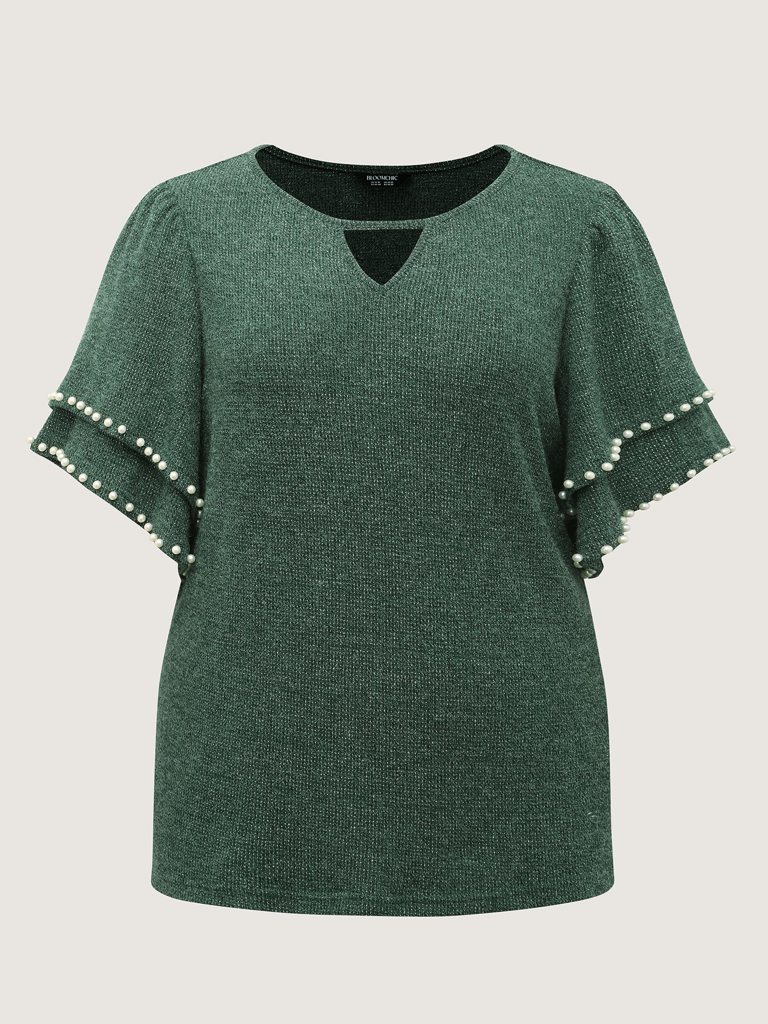 Textured Bead Layered Sleeve T-Shirt - Image 7