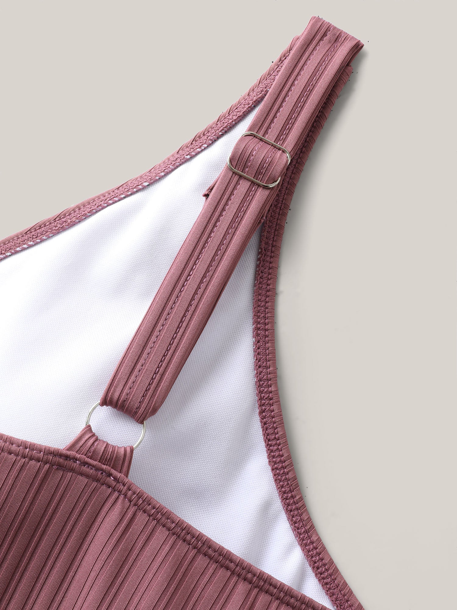 Textured Belted Solid Swim Dress - Image 5