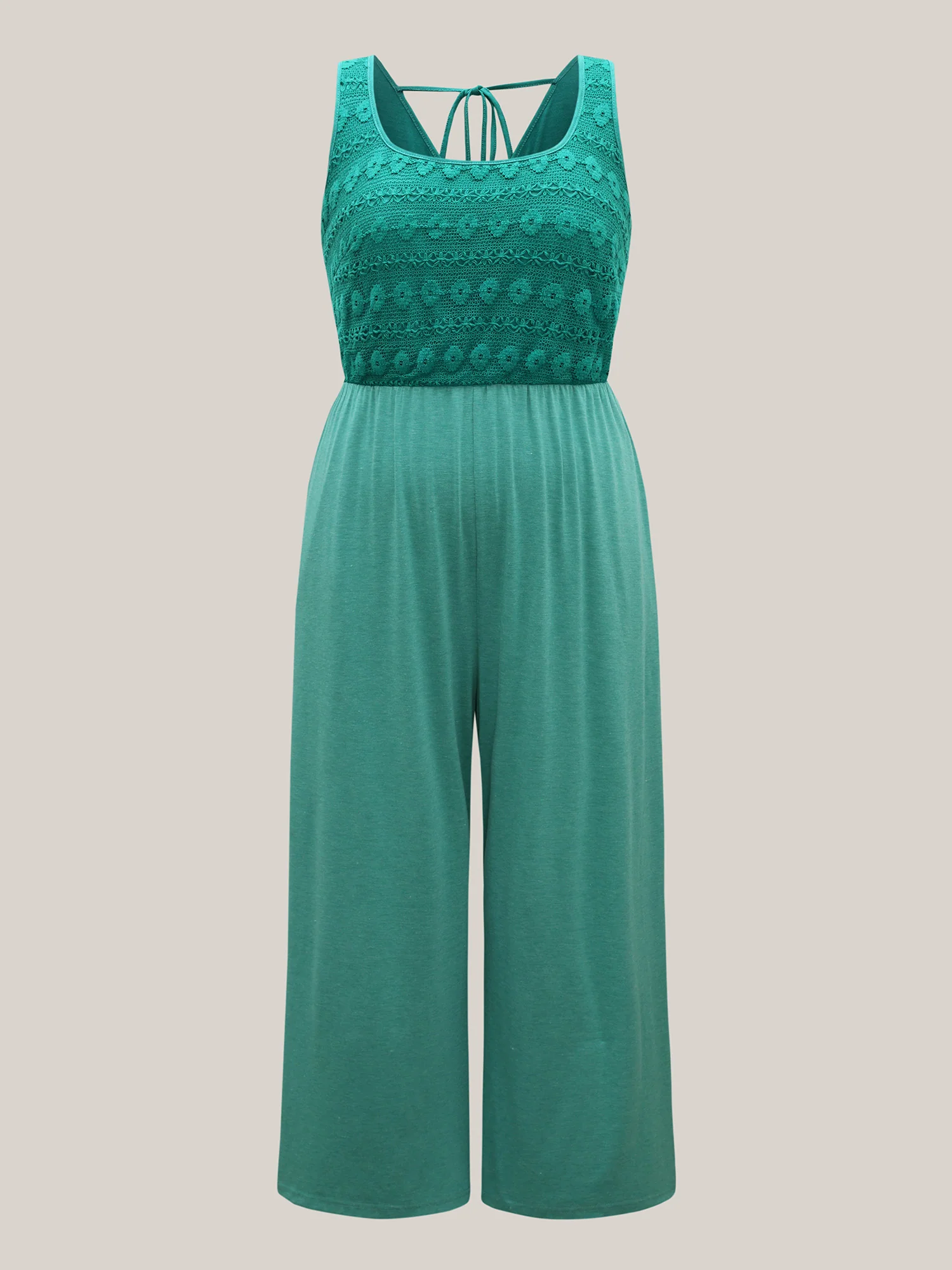 Textured Bodice Spliced Pockets Jumpsuit - Image 7