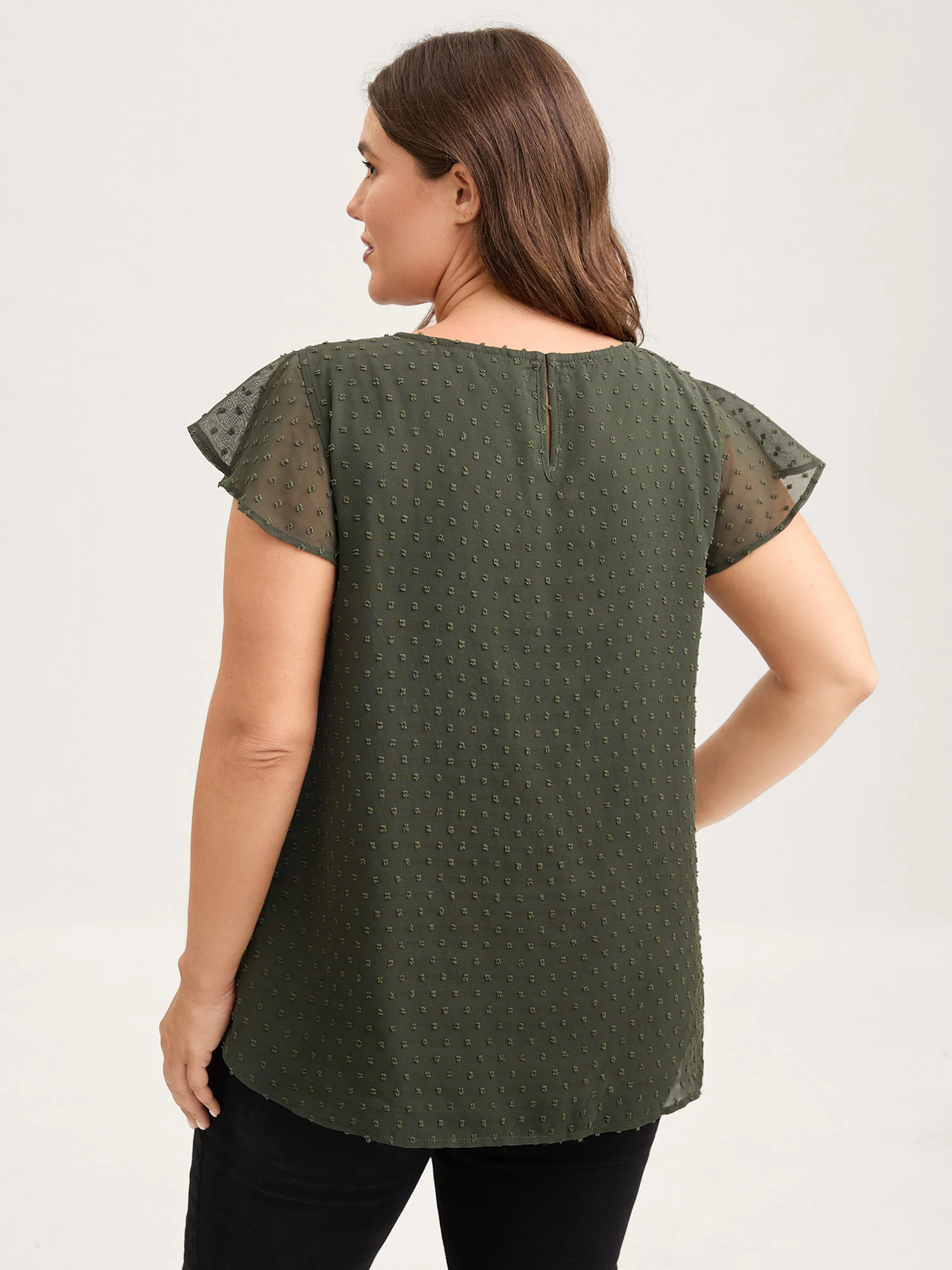 Textured Bust-Ease Ruffled Sleeve Blouse - Image 4