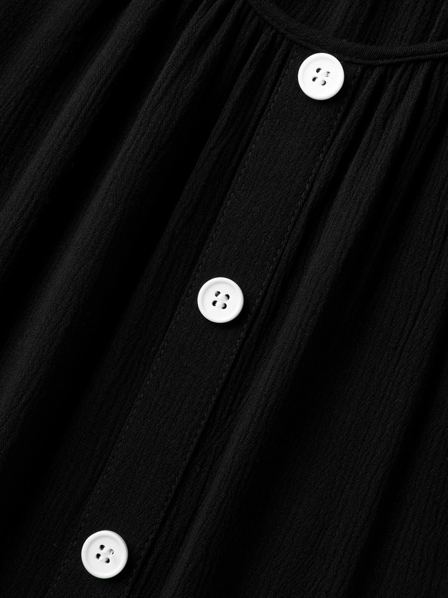 Textured Button Detail Pleated Solid Top - Image 5