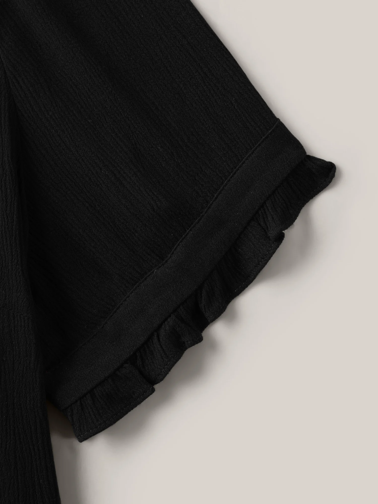 Textured Button Detail Pleated Solid Top - Image 6