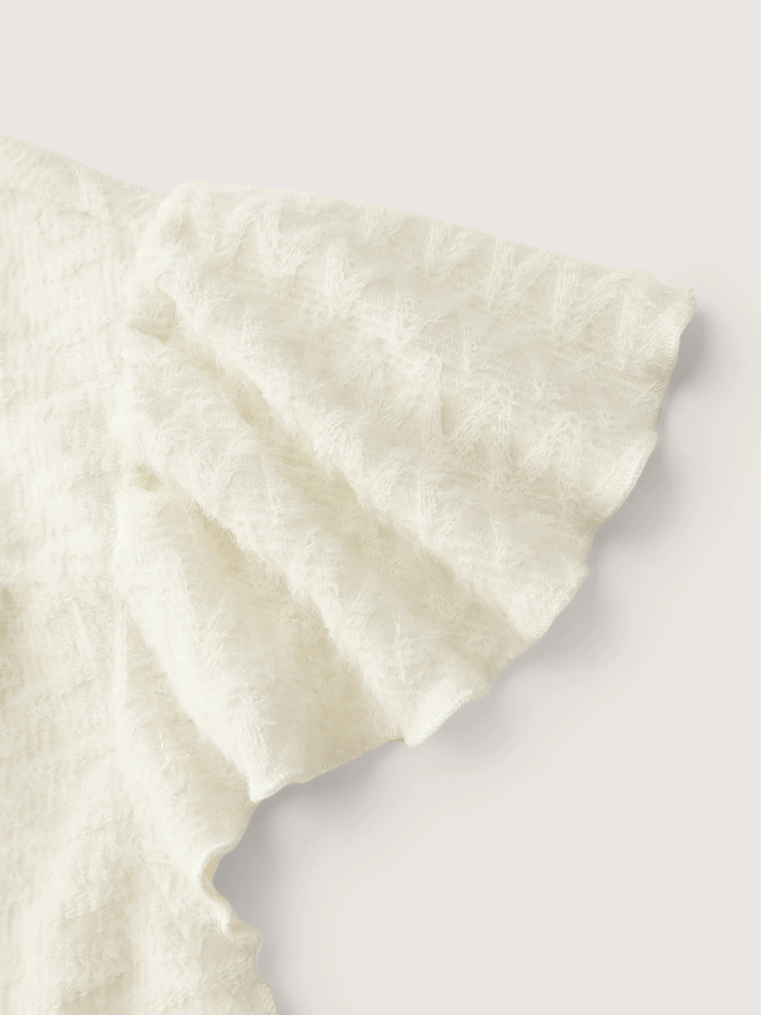 Textured Button Detail Ruffled Sleeve T-Shirt - Image 6