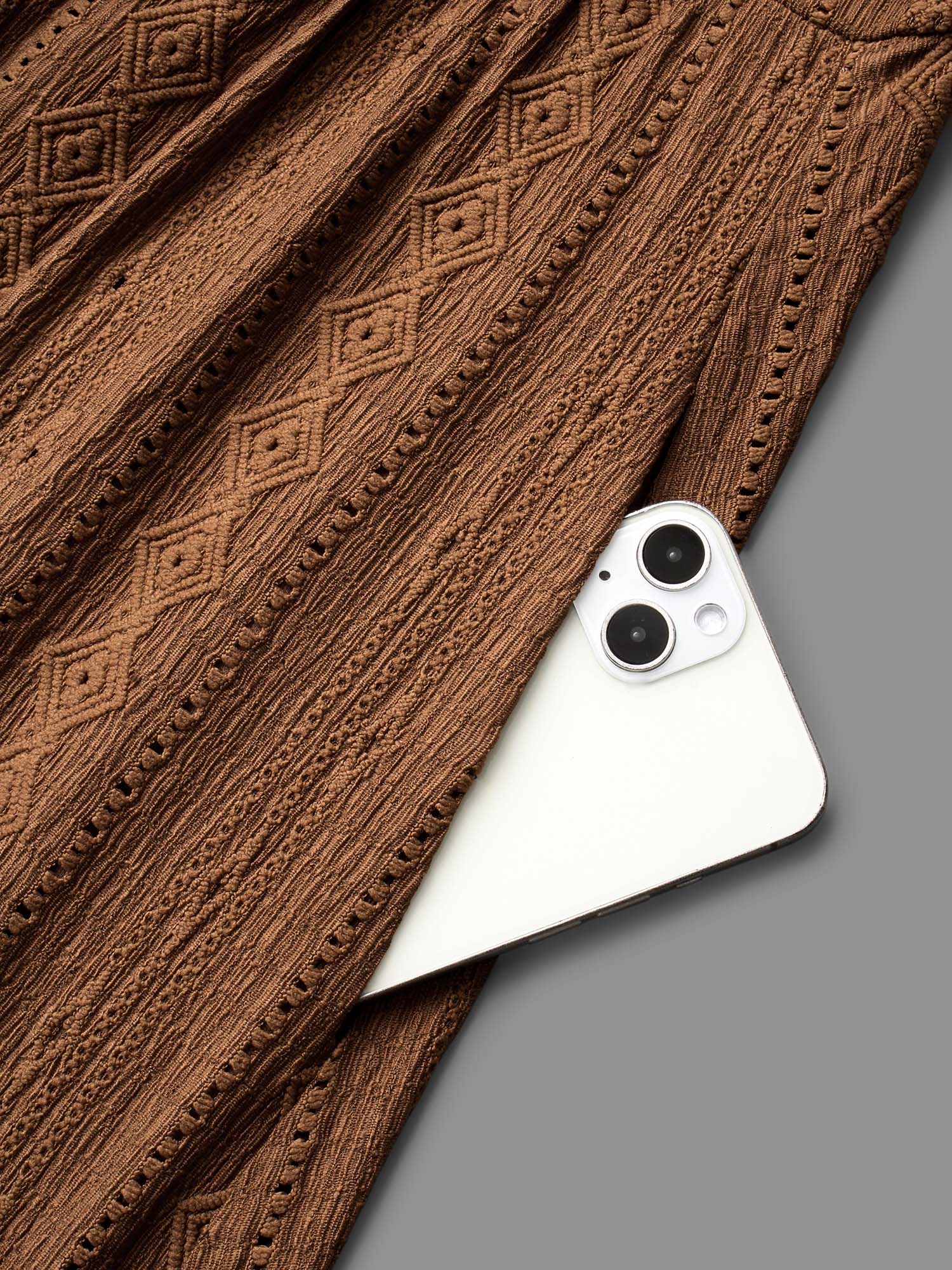 Textured Button Detail Square Neck Knit Dress - Image 7
