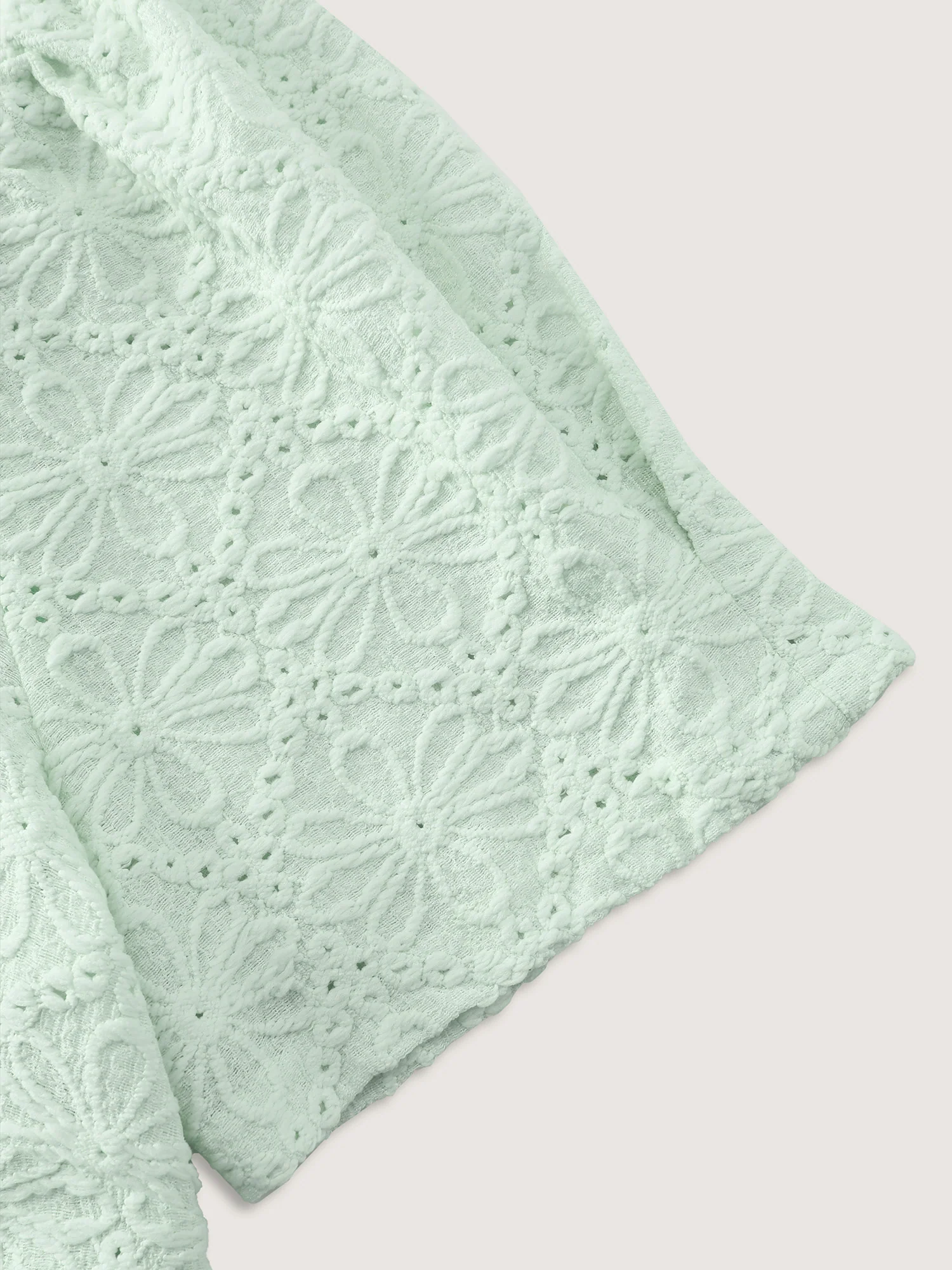 Textured Button Detail Square Neckline Knit Top - Image 5