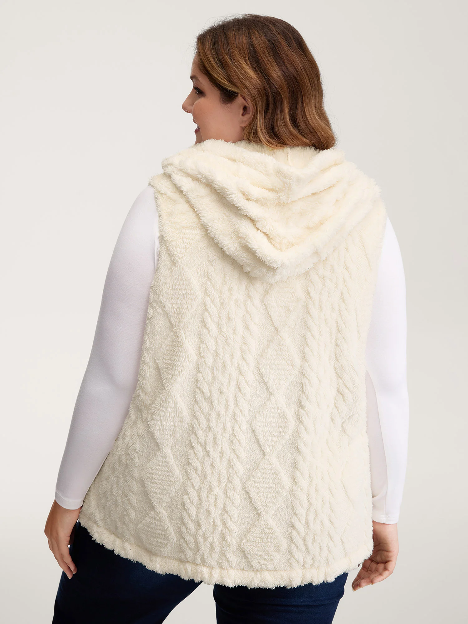 Textured Button-Down Hooded Vest - Image 4