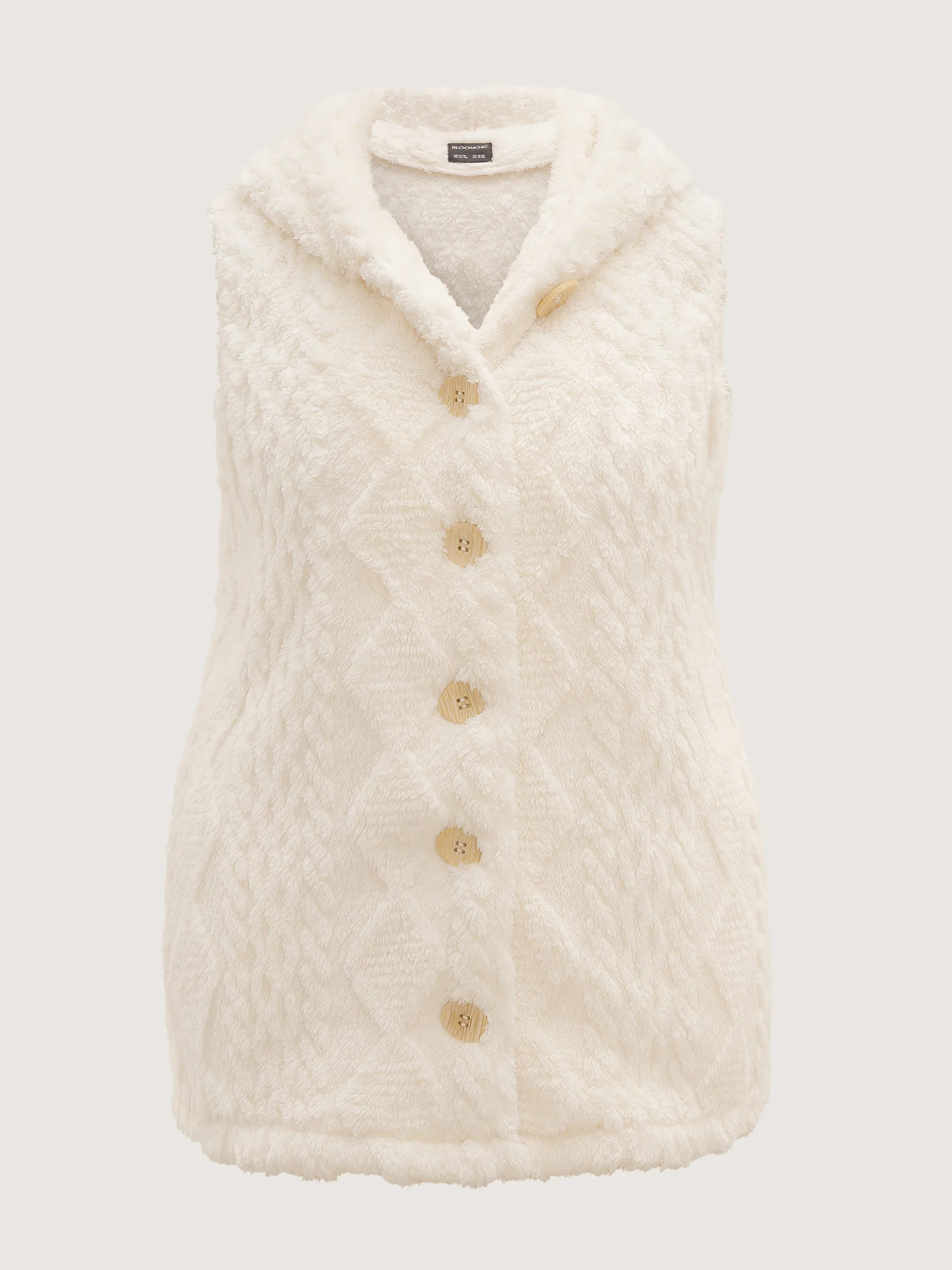 Textured Button-Down Hooded Vest - Image 7