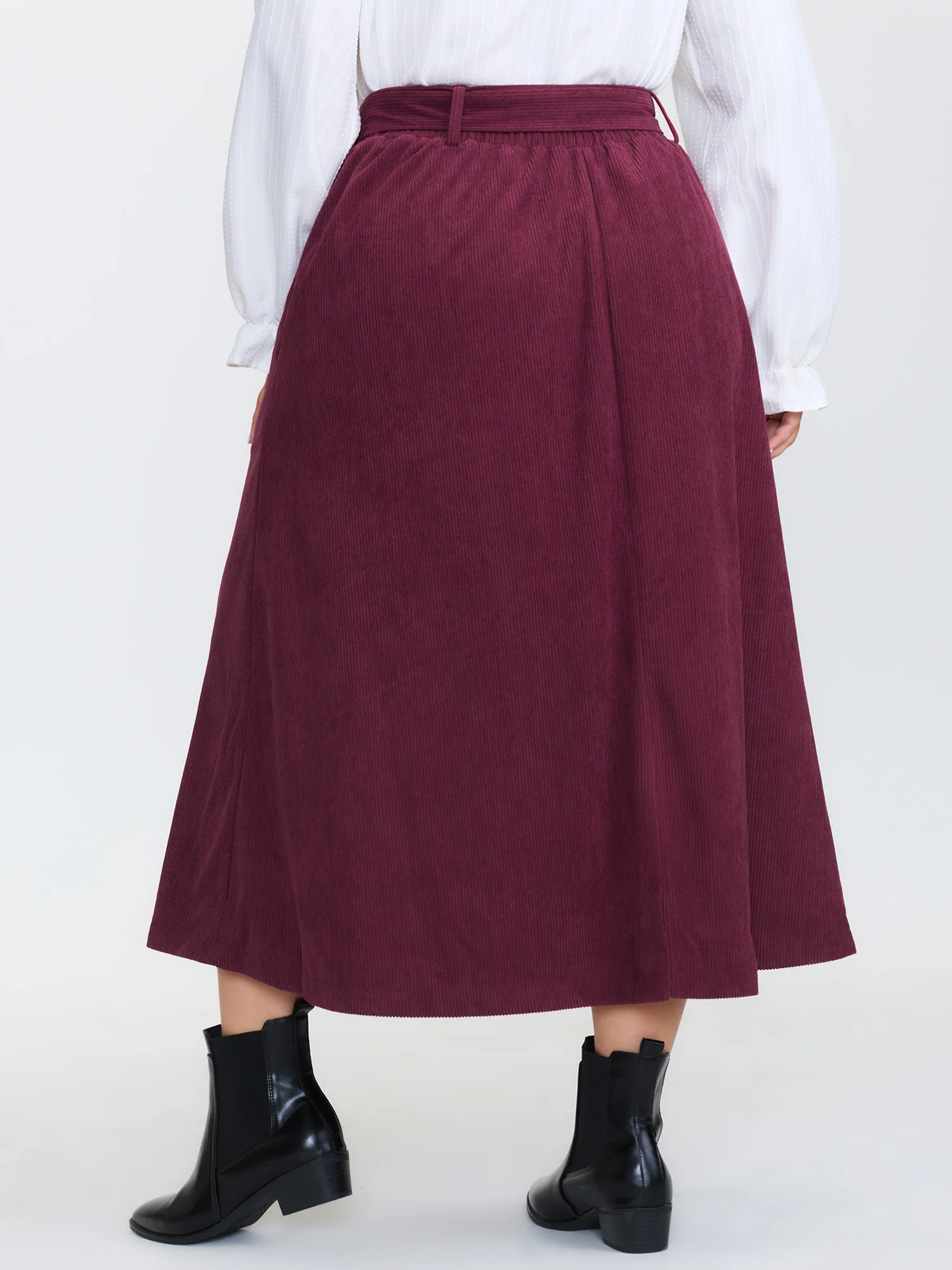 Textured Button-Down Maxi Skirt - Image 4