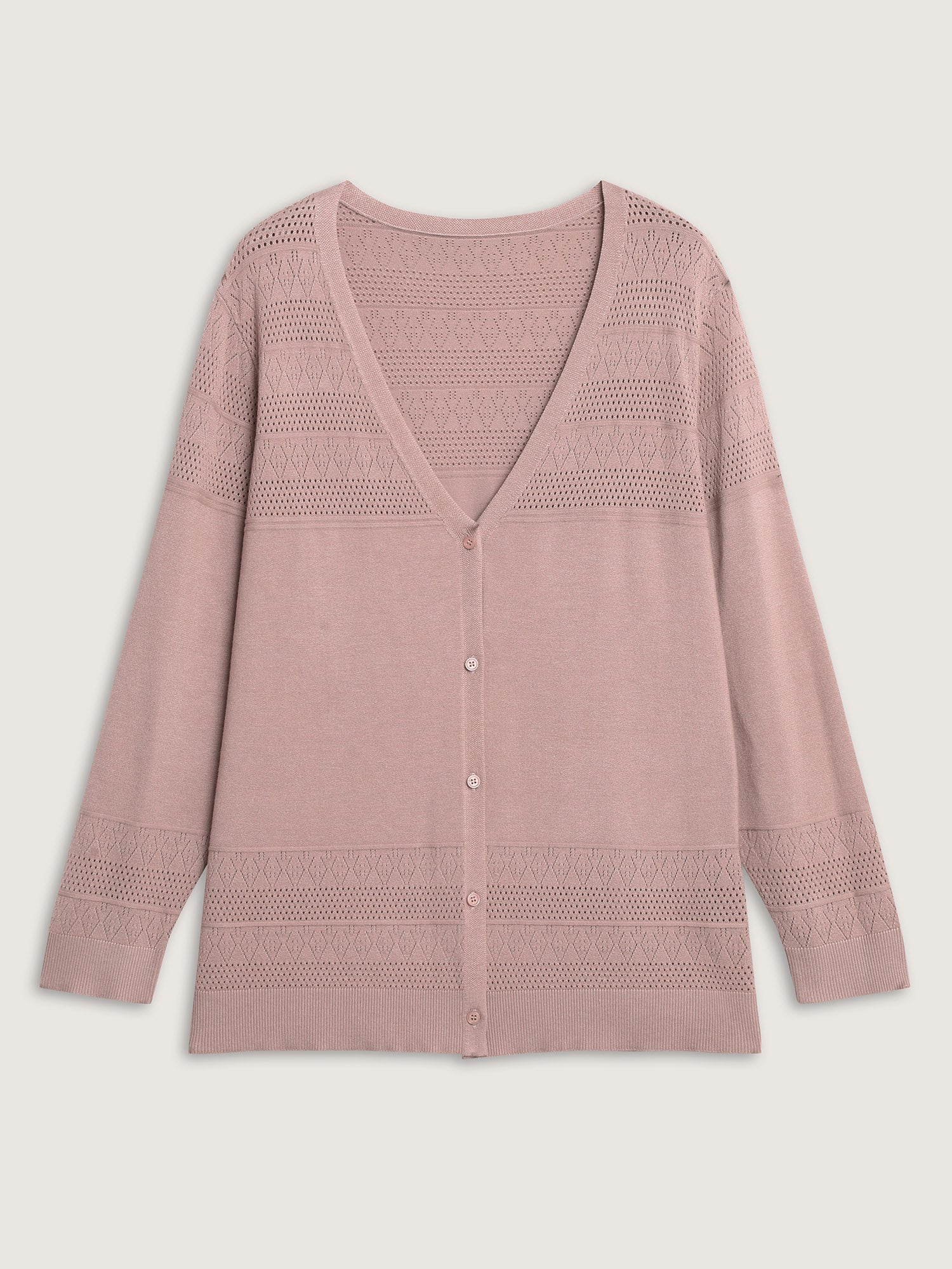 Supersoft Textured Button Long Sleeve Knit Cardigan - Image 5