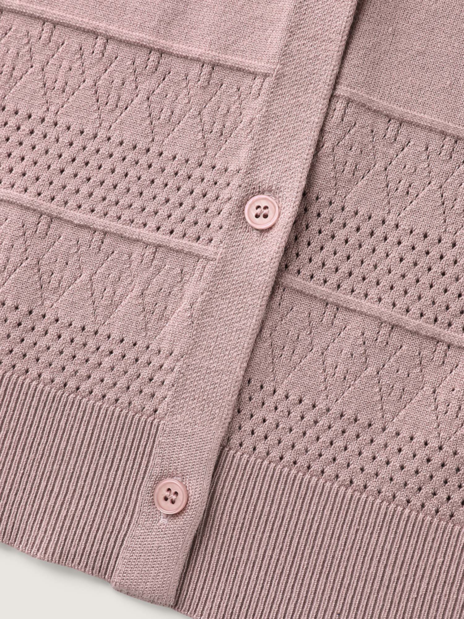 Supersoft Textured Button Long Sleeve Knit Cardigan - Image 6