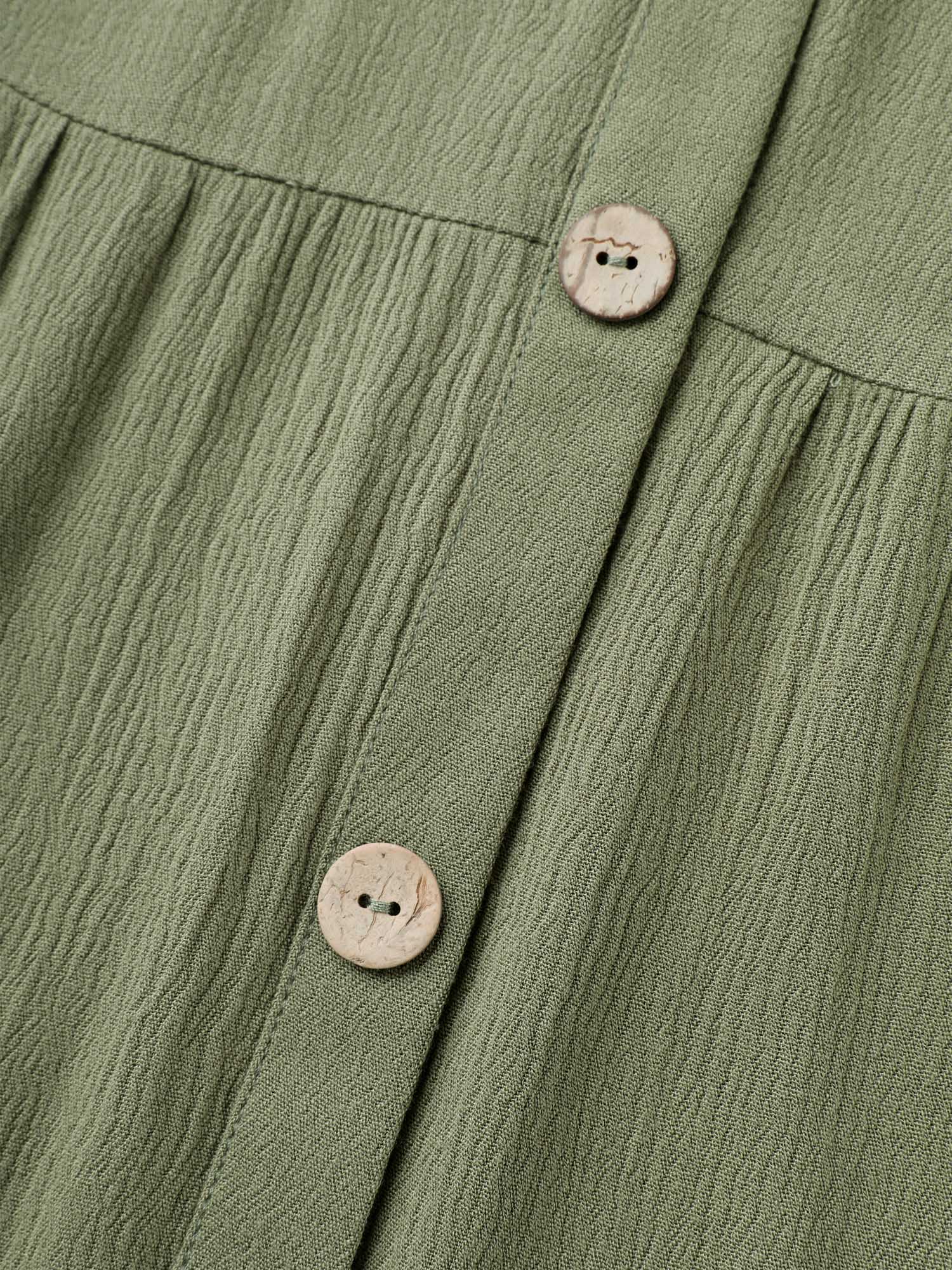 Textured Button Placket V-Neck Shirt - Image 5