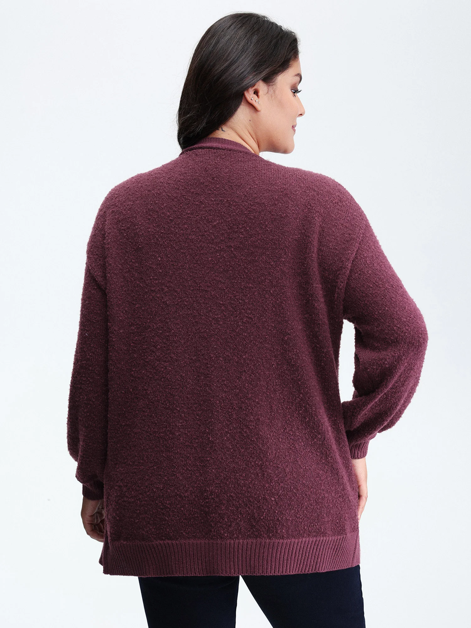 Textured Button Pockets Knit Cardigan - Image 4