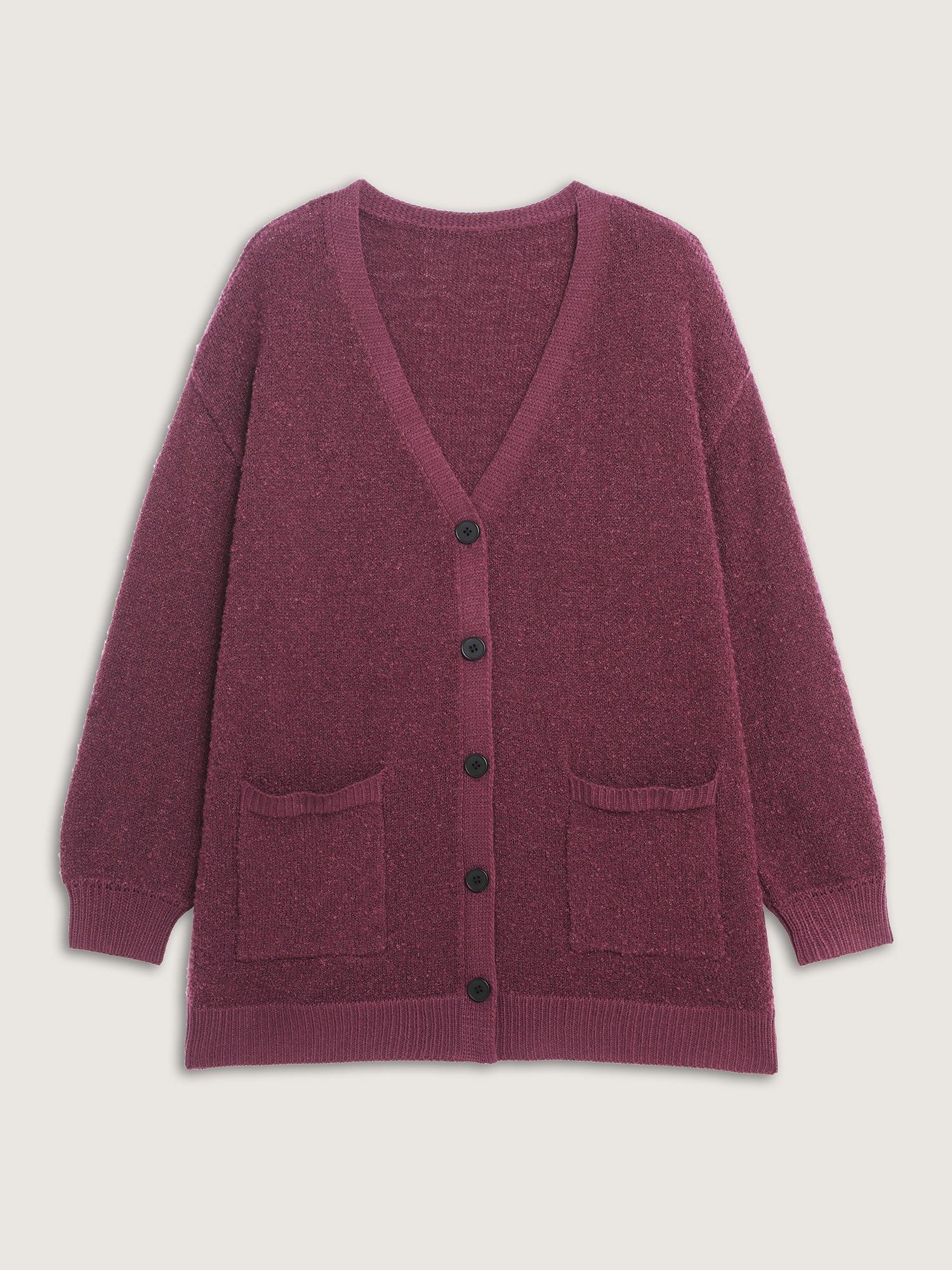 Textured Button Pockets Knit Cardigan - Image 8