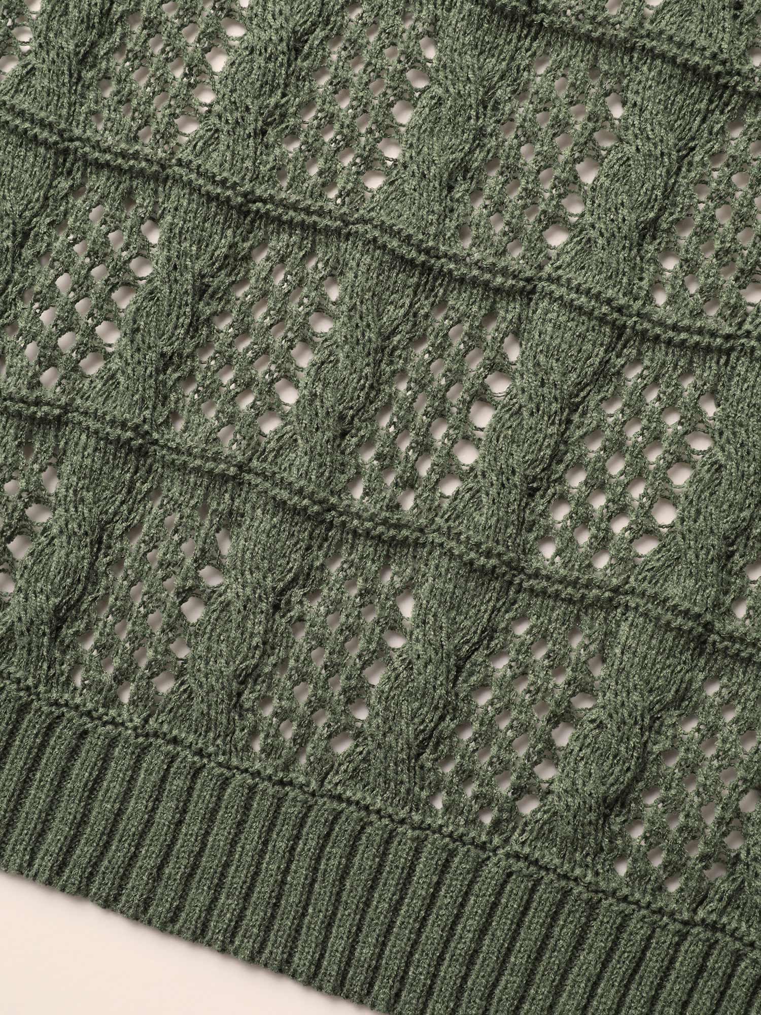 Textured Cable Knit Pocket Cardigan - Image 7