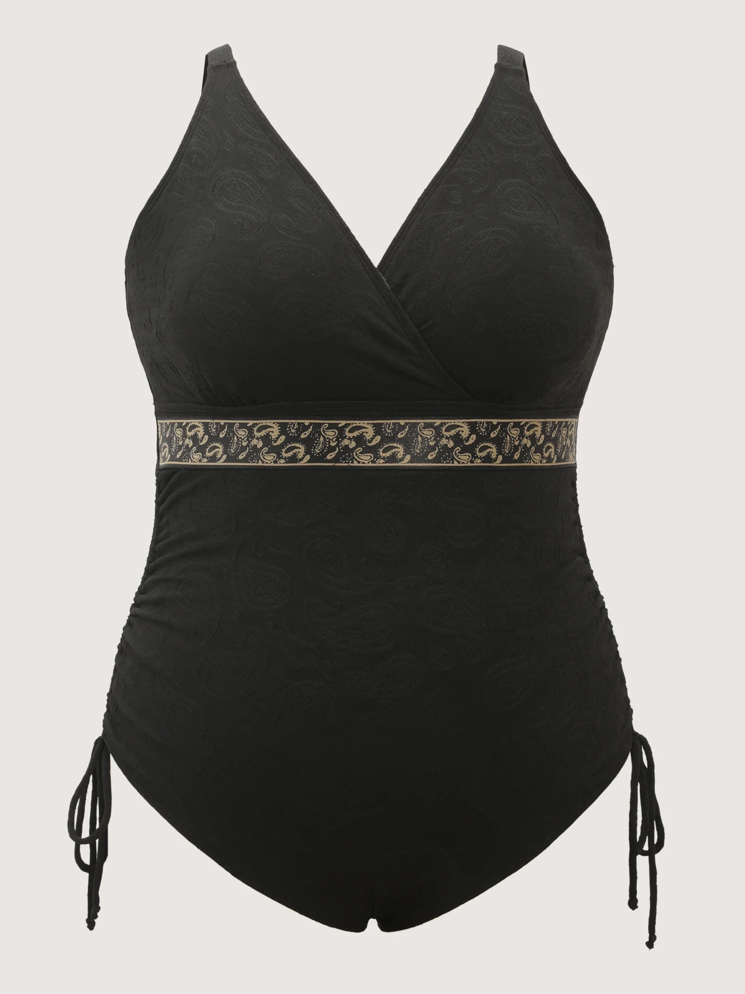 Textured Channel Drawstring One-Piece Swimsuit - Image 8