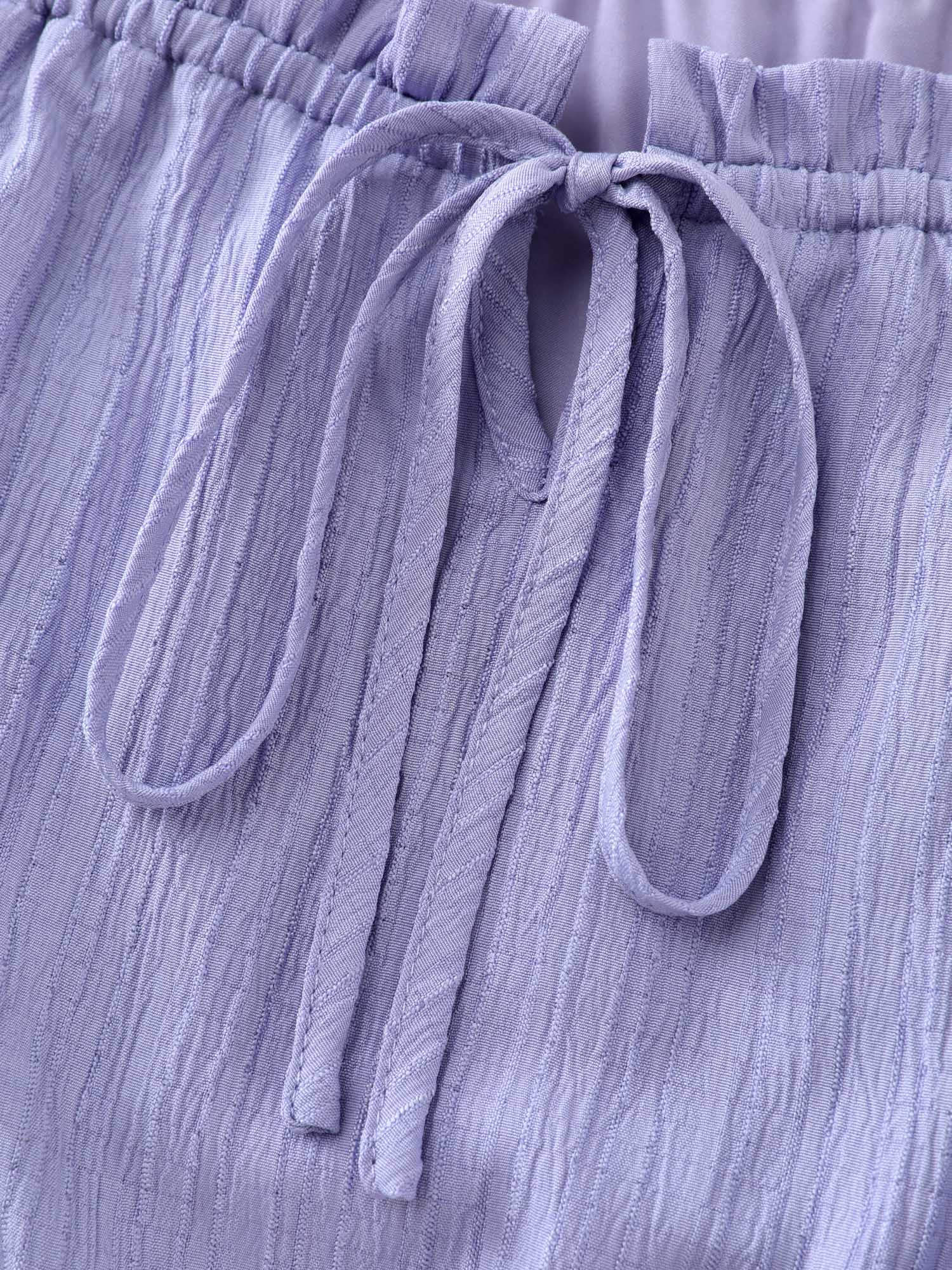 Textured Cinched-Waist Drawstring Flowy Maxi Dress - Image 5