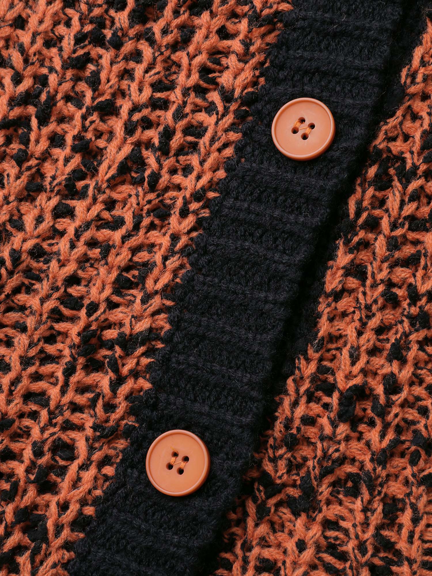 Textured Color Contrast Edges Pockets Cardigan - Image 6