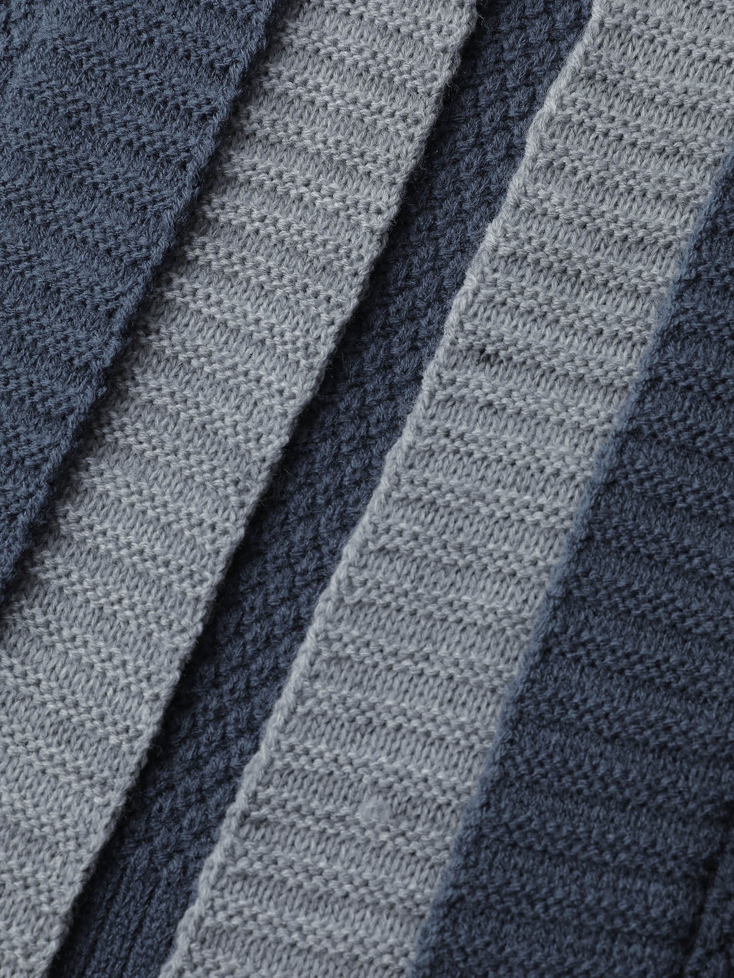 Textured Color Contrast Hooded Pocket Knit Cardigan - Image 6