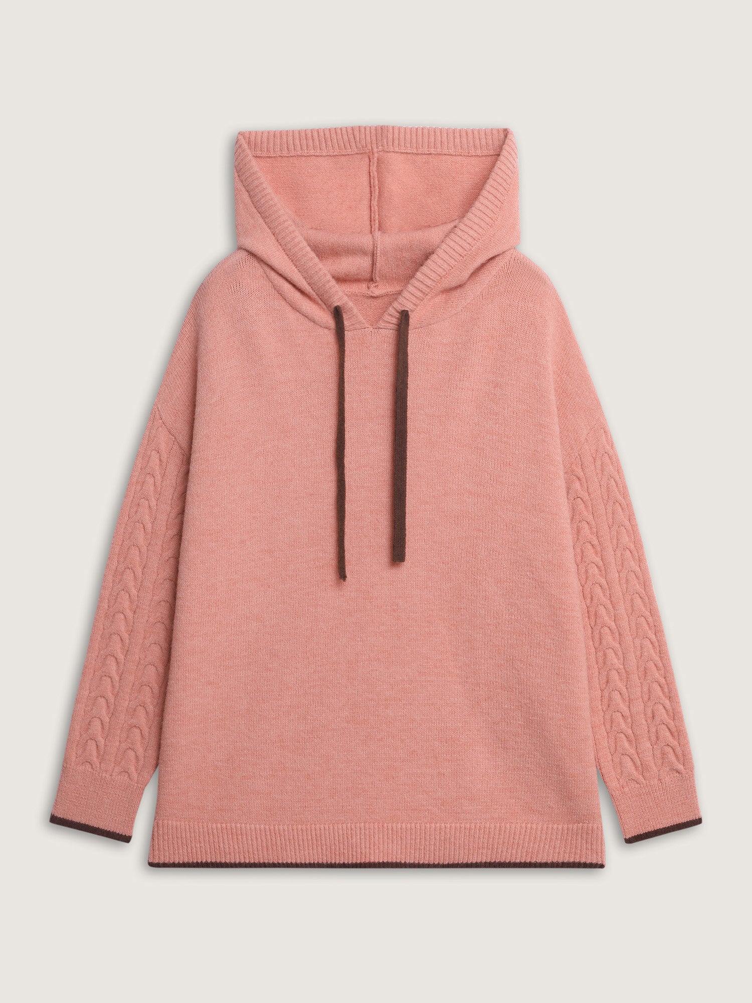 Textured Color Contrast Hooded Pullover - Image 7
