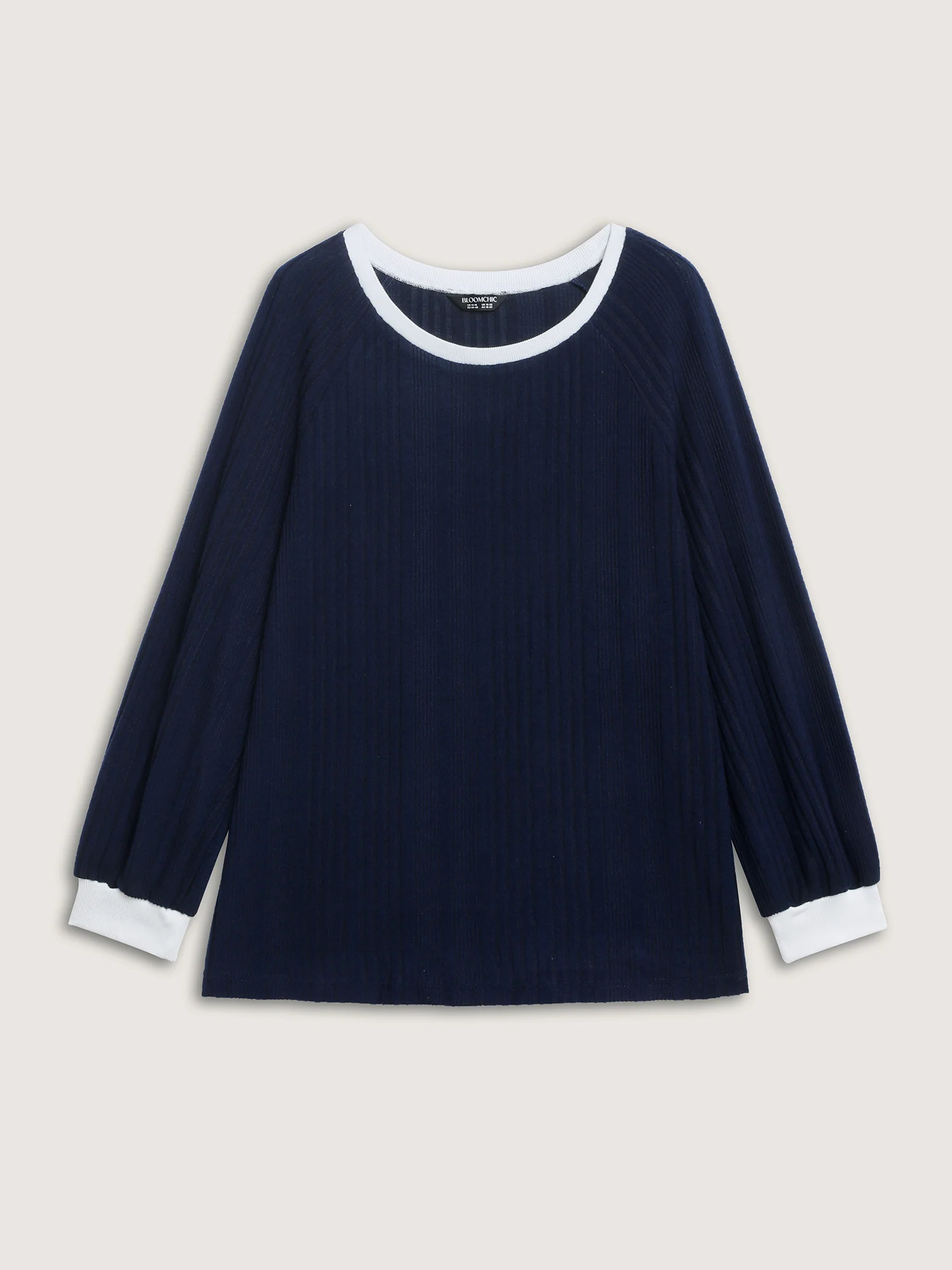 Textured Color Contrast Longline Sweatshirt - Image 6