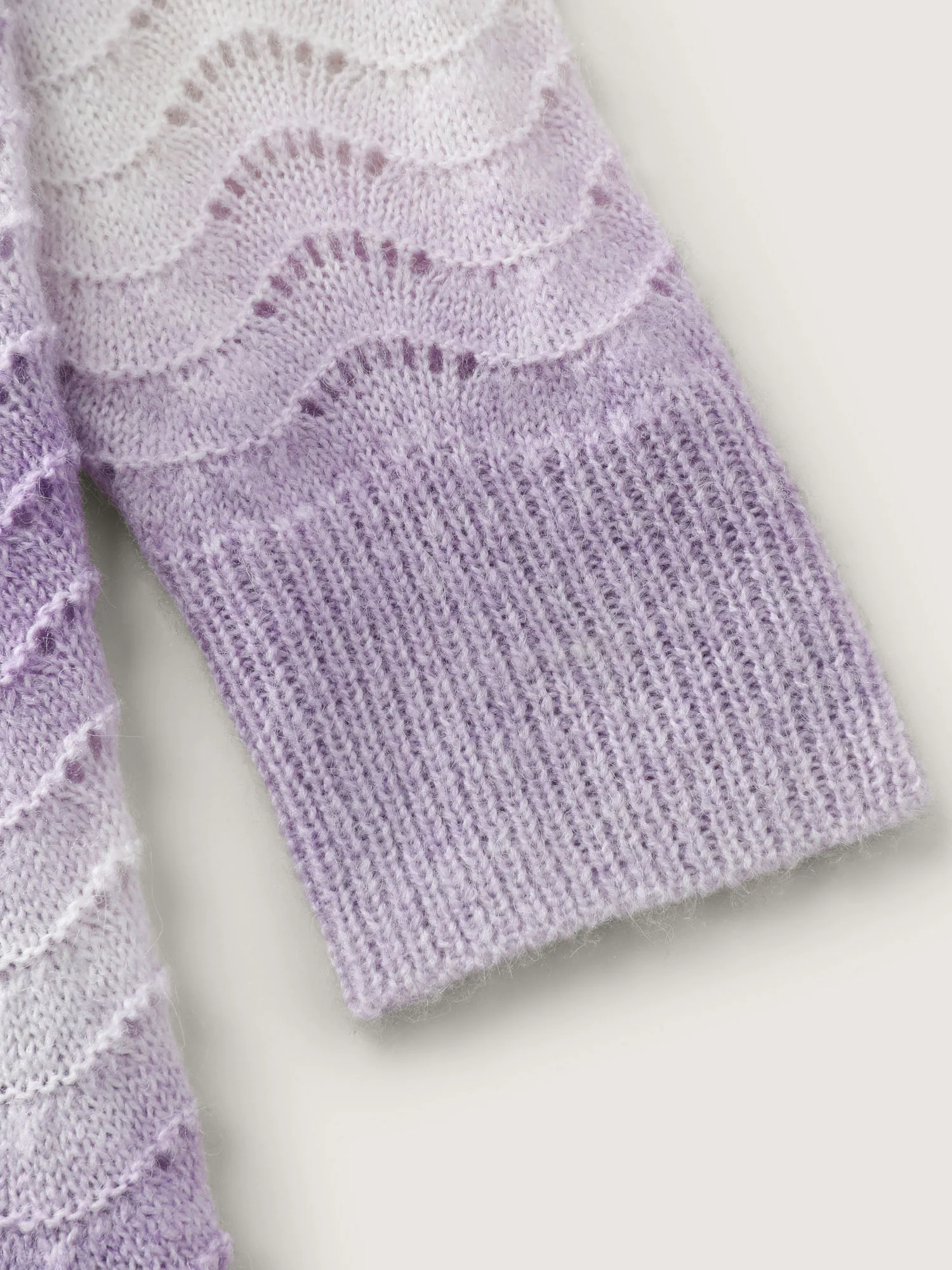 Textured Color Gradient Drop Shoulder Pullover - Image 7