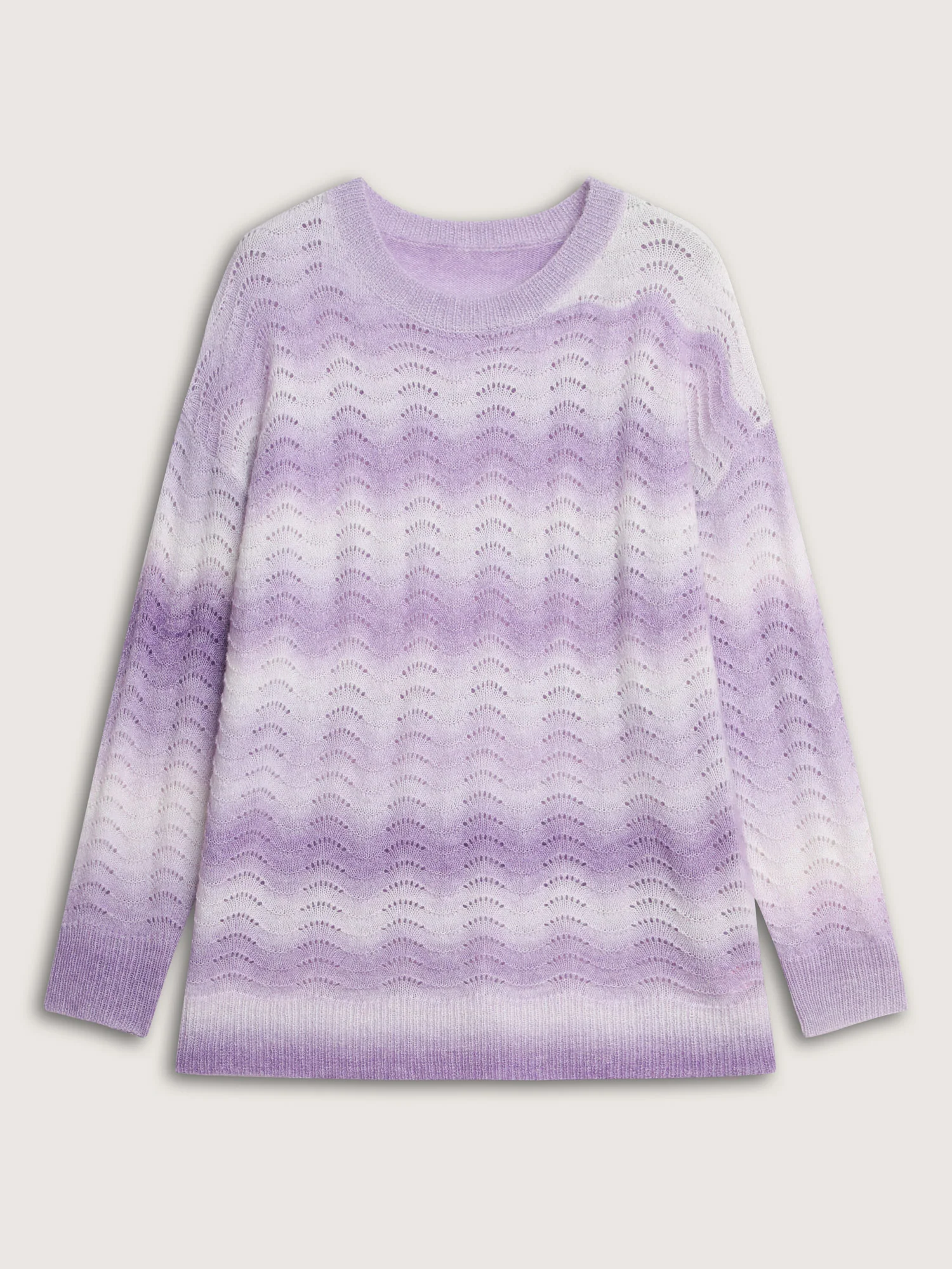 Textured Color Gradient Drop Shoulder Pullover - Image 8