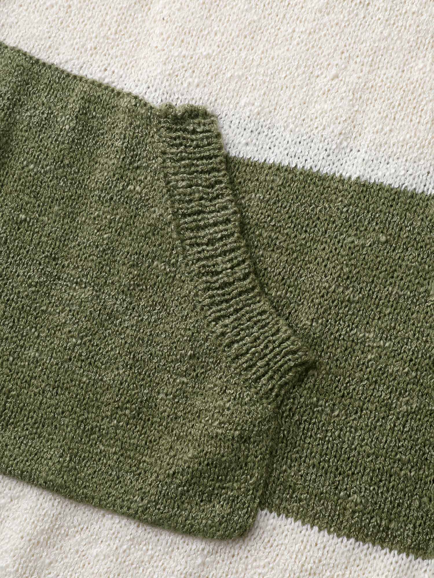 Textured Color Stripes Hooded Knit Cardigan - Image 6
