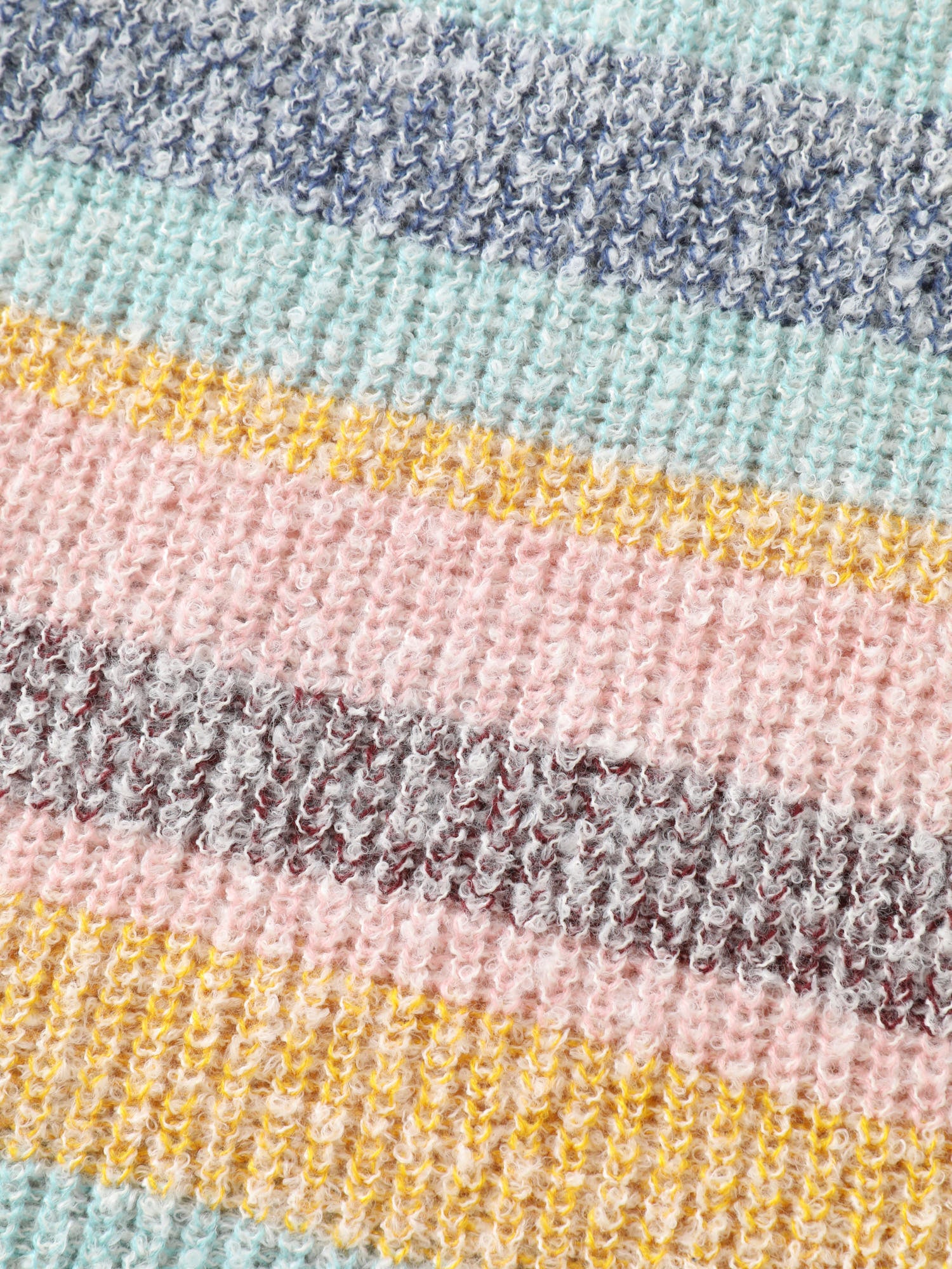 Textured Colorful Stripe Drop Shoulder Pullover - Image 5