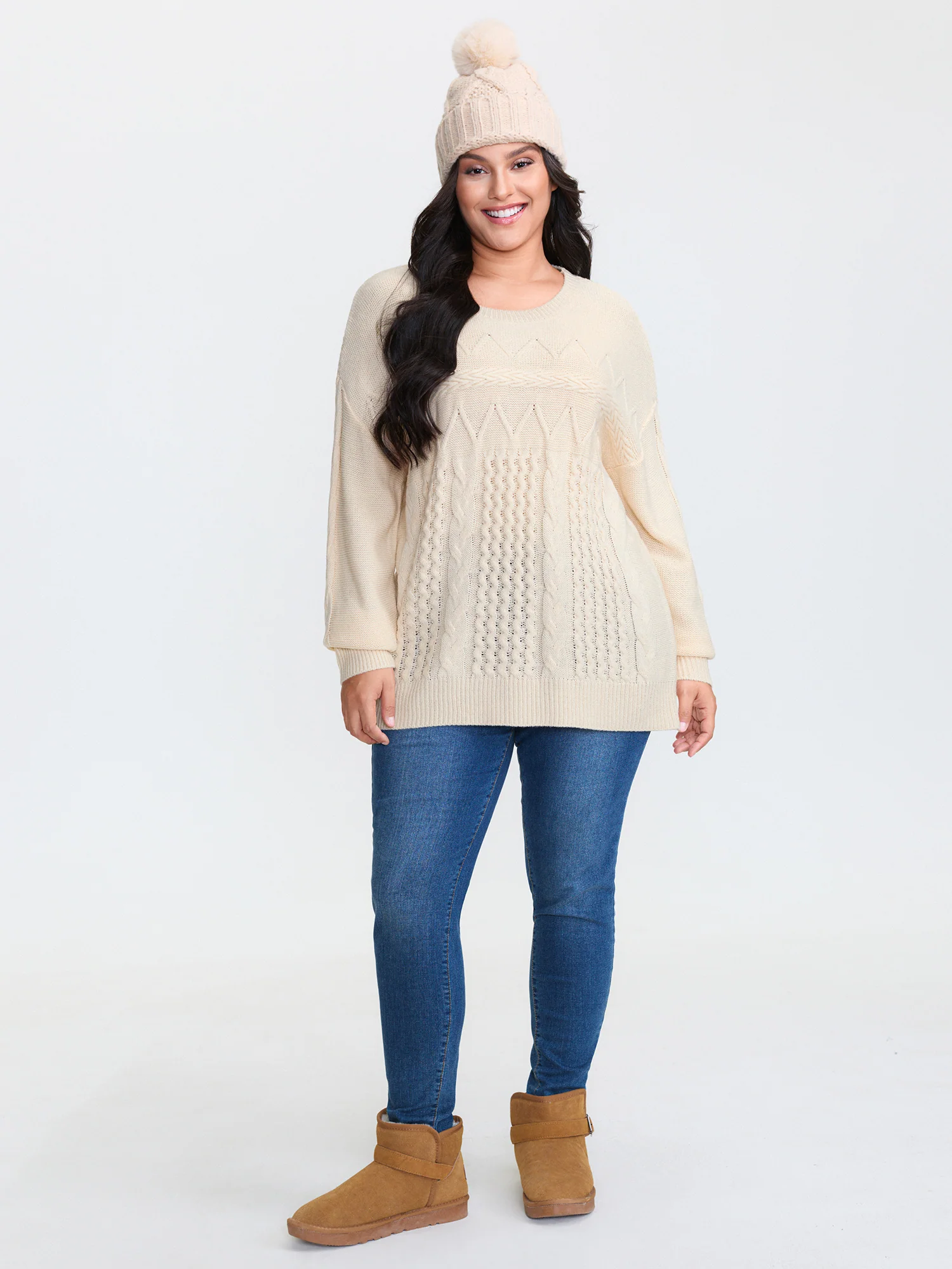 Textured Contrast Drop Shoulder Pullover - Image 2