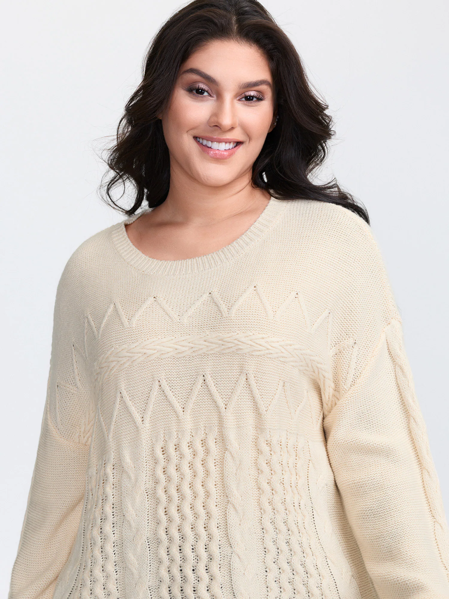 Textured Contrast Drop Shoulder Pullover - Image 3