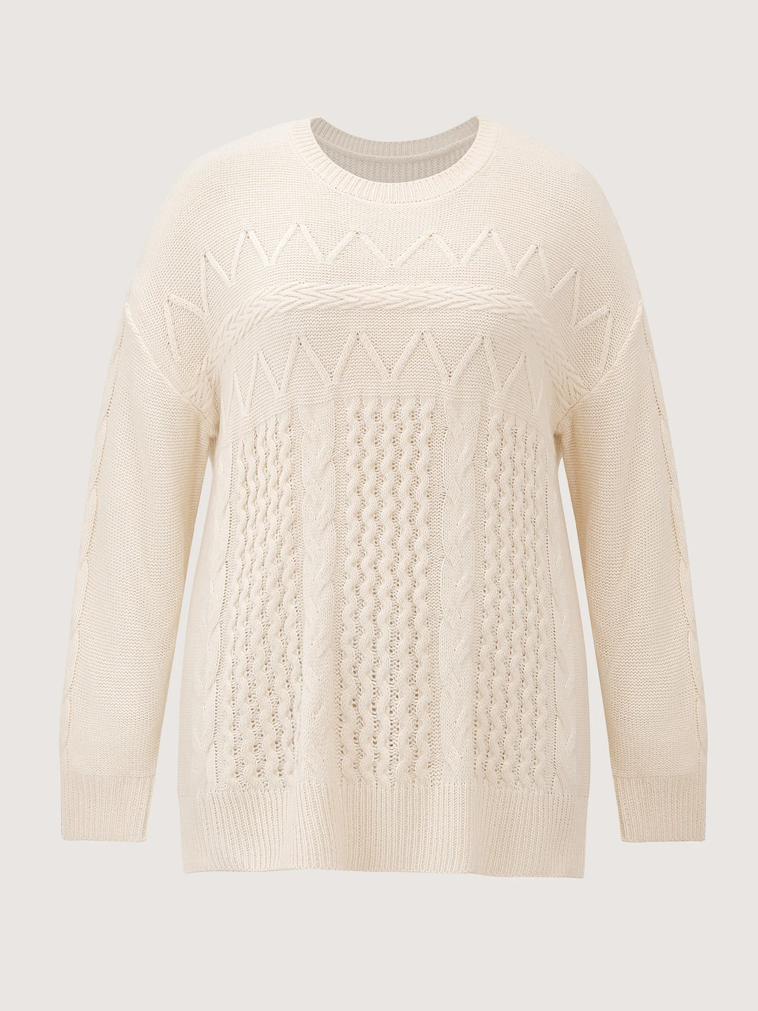 Textured Contrast Drop Shoulder Pullover - Image 5