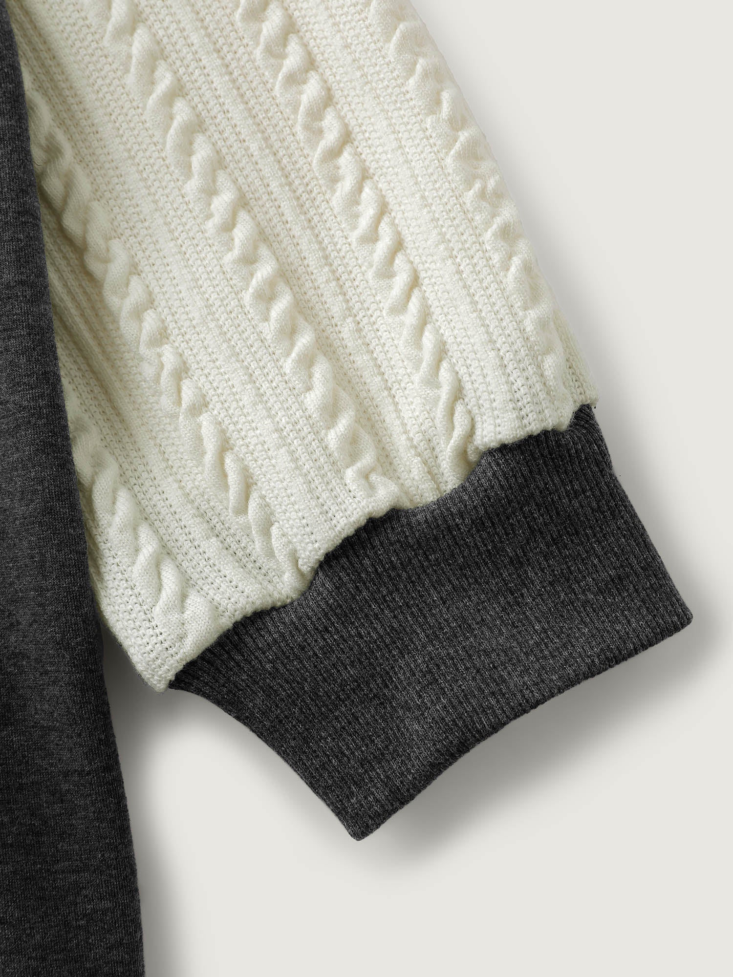 Textured Contrast Drop Shoulder Sweatshirt - Image 5