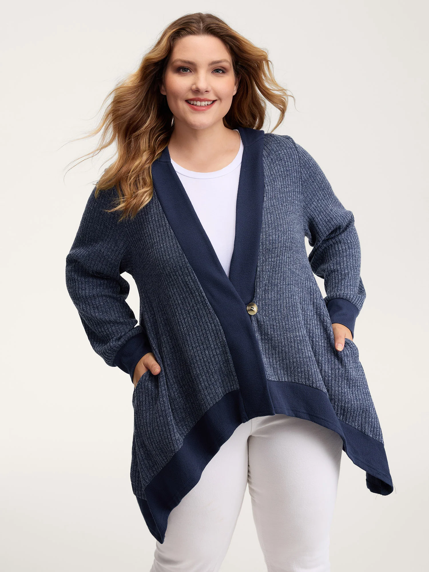 Textured Contrast Edge Hooded Jacket - Image 2