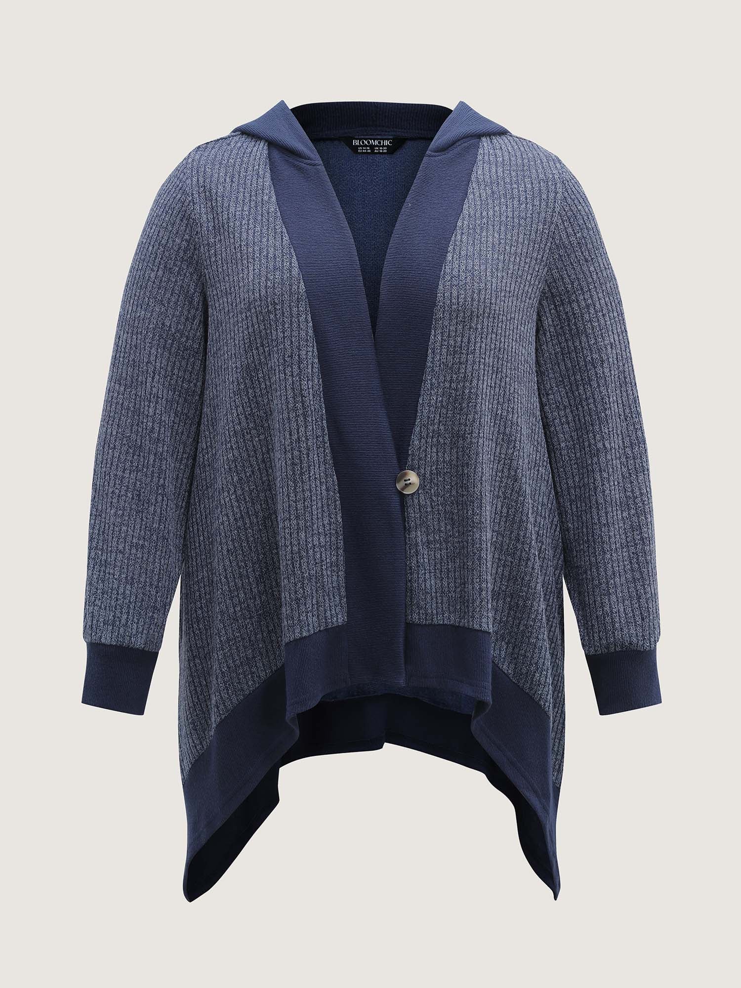 Textured Contrast Edge Hooded Jacket - Image 8