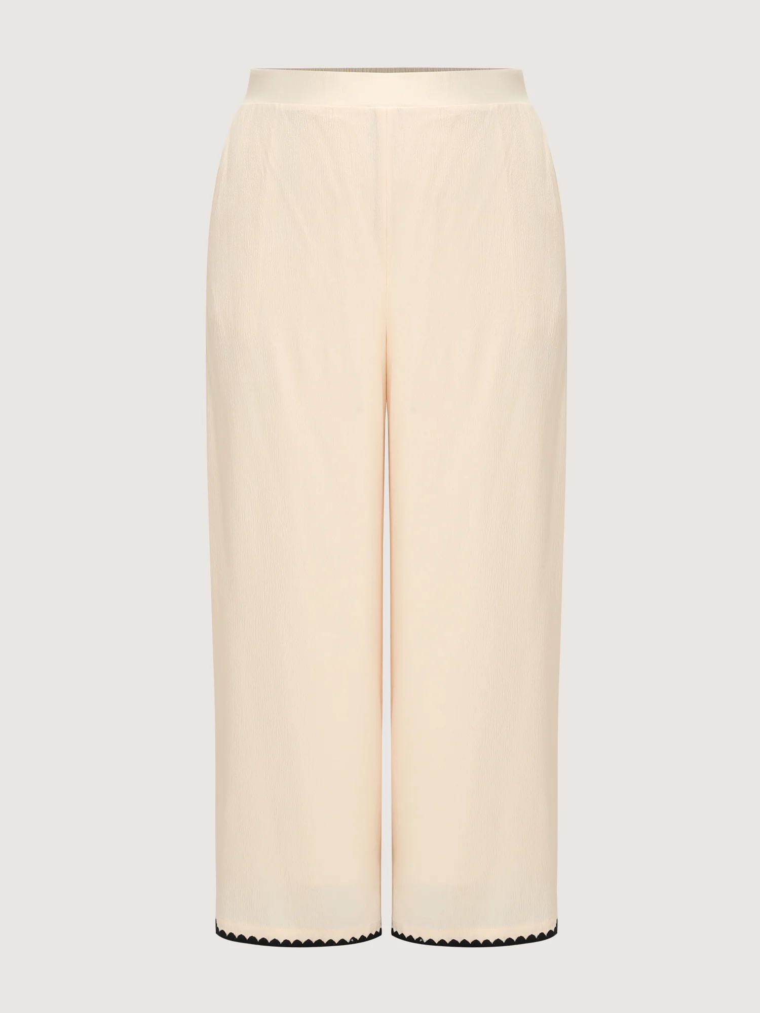 Textured Contrast Edge Wide Leg Pants - Image 6