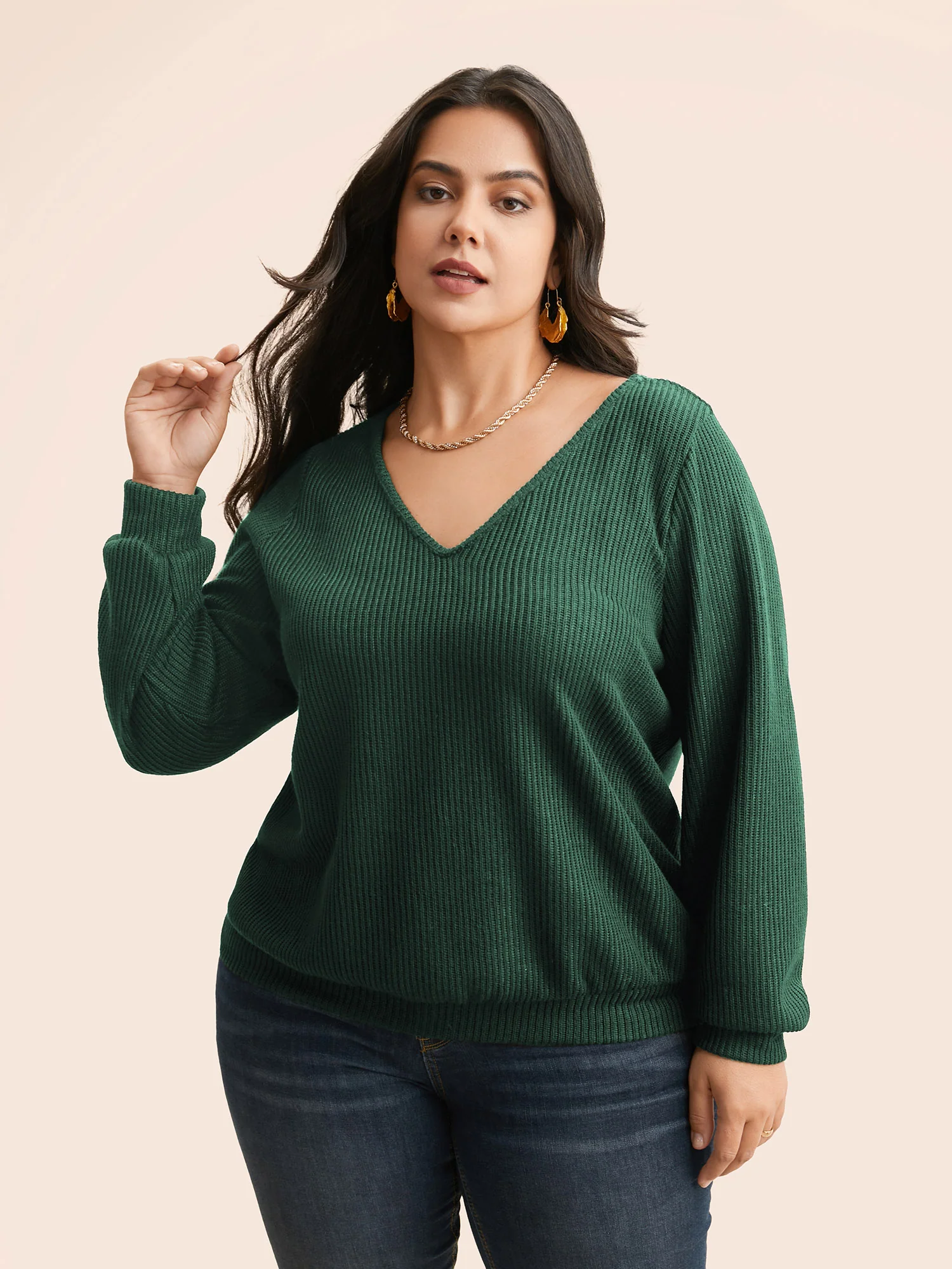 Textured Contrast Tie Knot Sweatshirt - Image 13