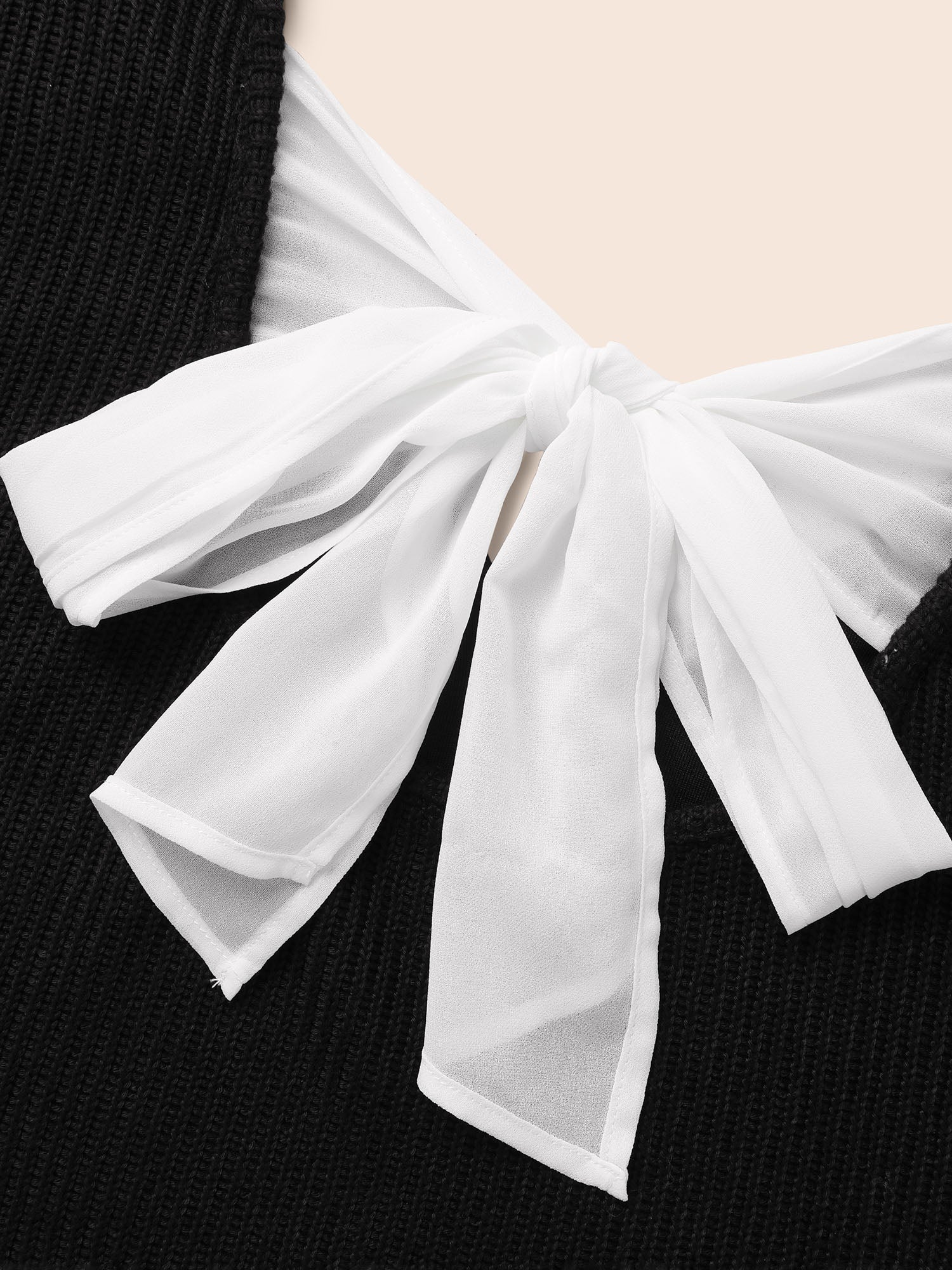 Textured Contrast Tie Knot Sweatshirt - Image 5